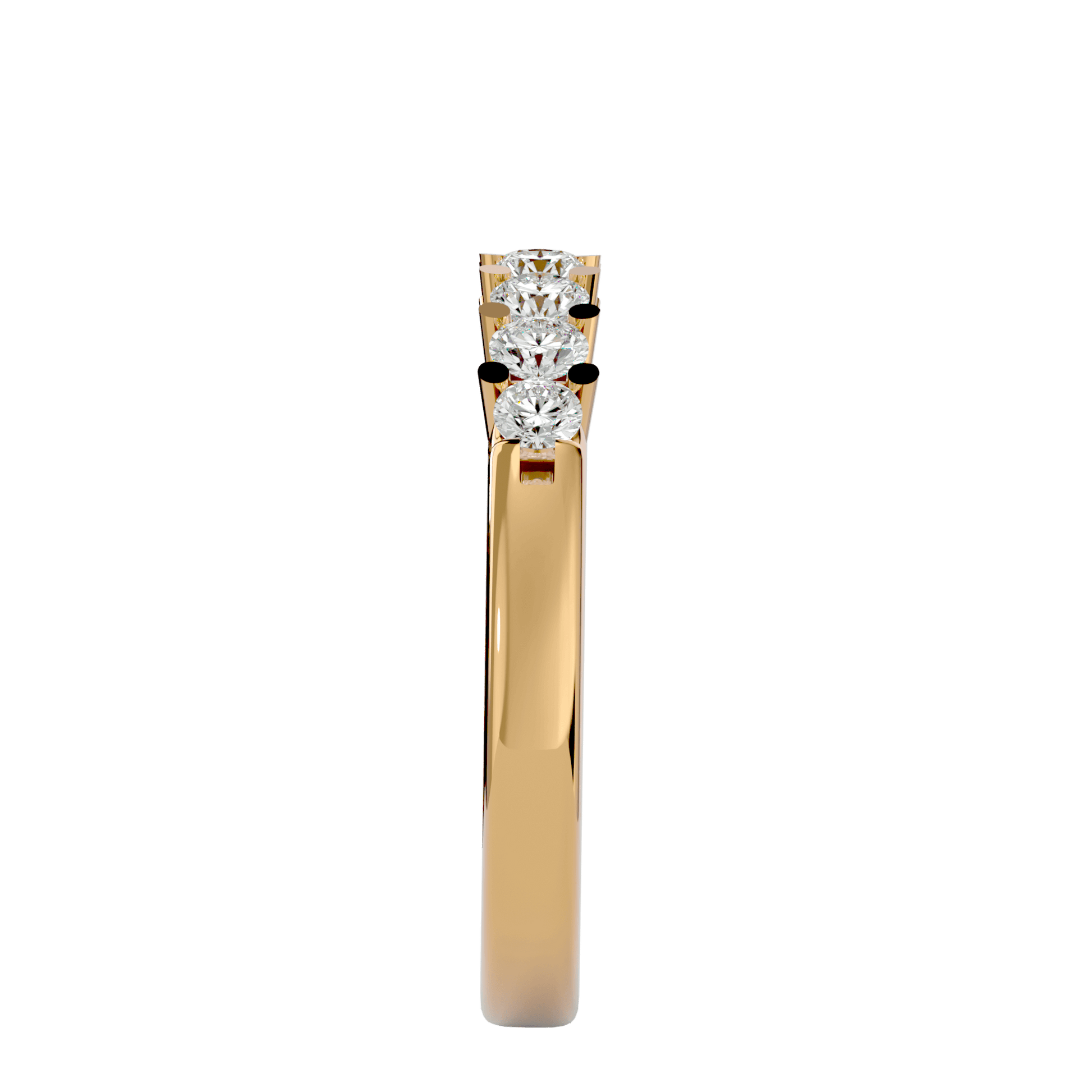 Alba Seven-Stone U-Prong Diamond Band by Carat House Dubai, close-up of elegant diamond ring with seven sparkling stones.