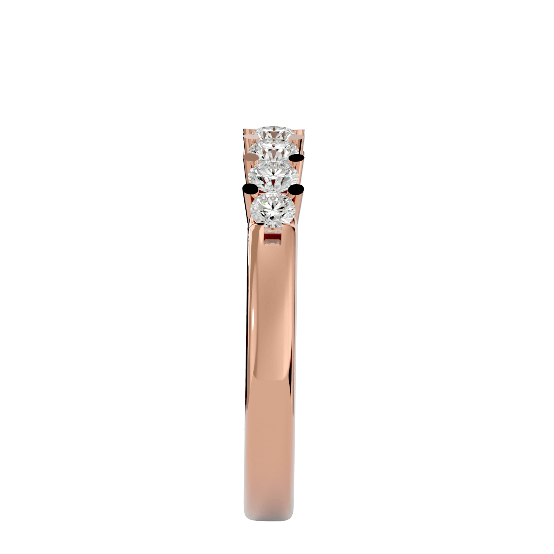 Alba seven-stone U-prong diamond band by Carat House Dubai, showcasing a delicate gold ring with seven sparkling diamonds.