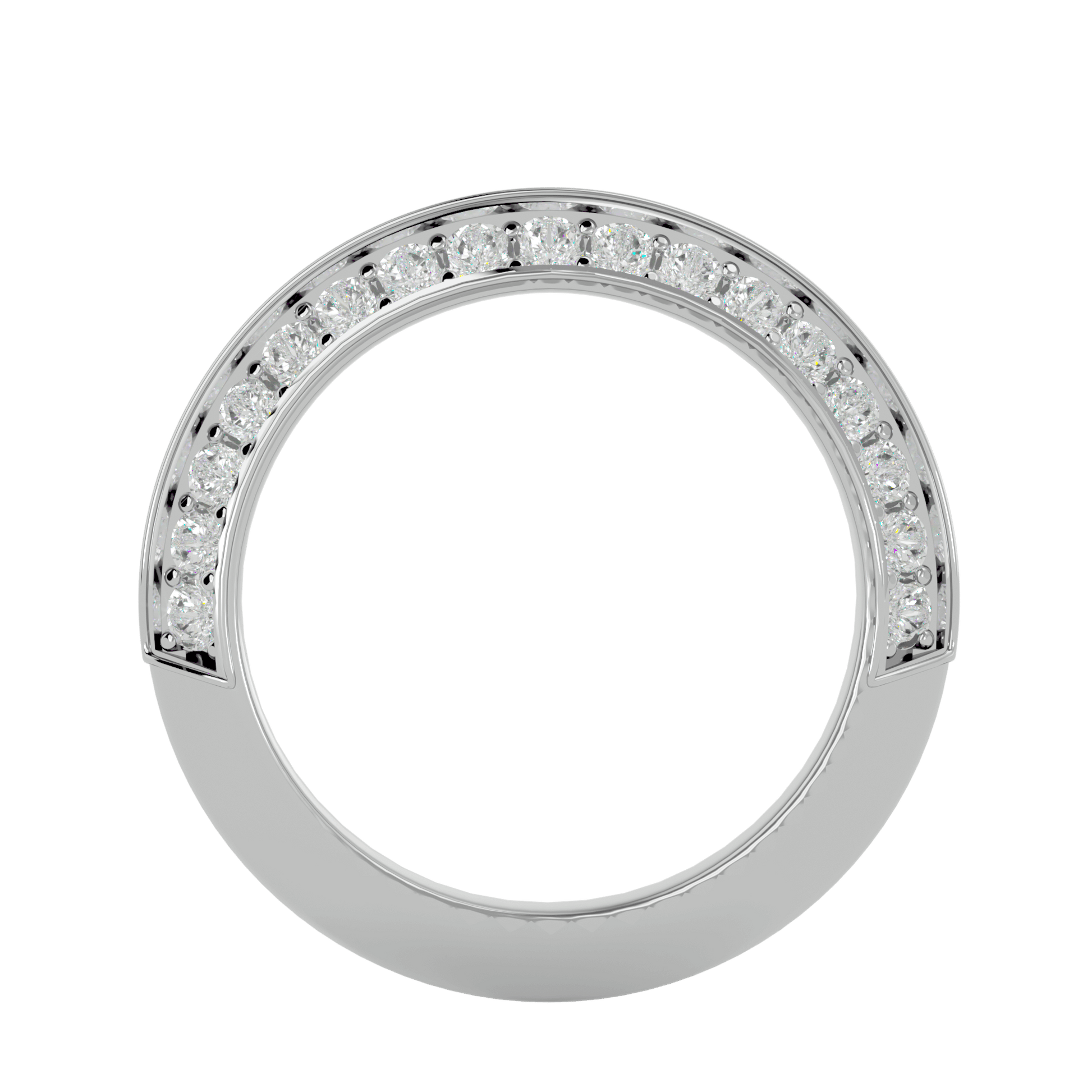 Zelda Knife-Edge Pavé Diamond Band by Carat House Dubai featuring a sleek, modern design with sparkling pavé diamonds.