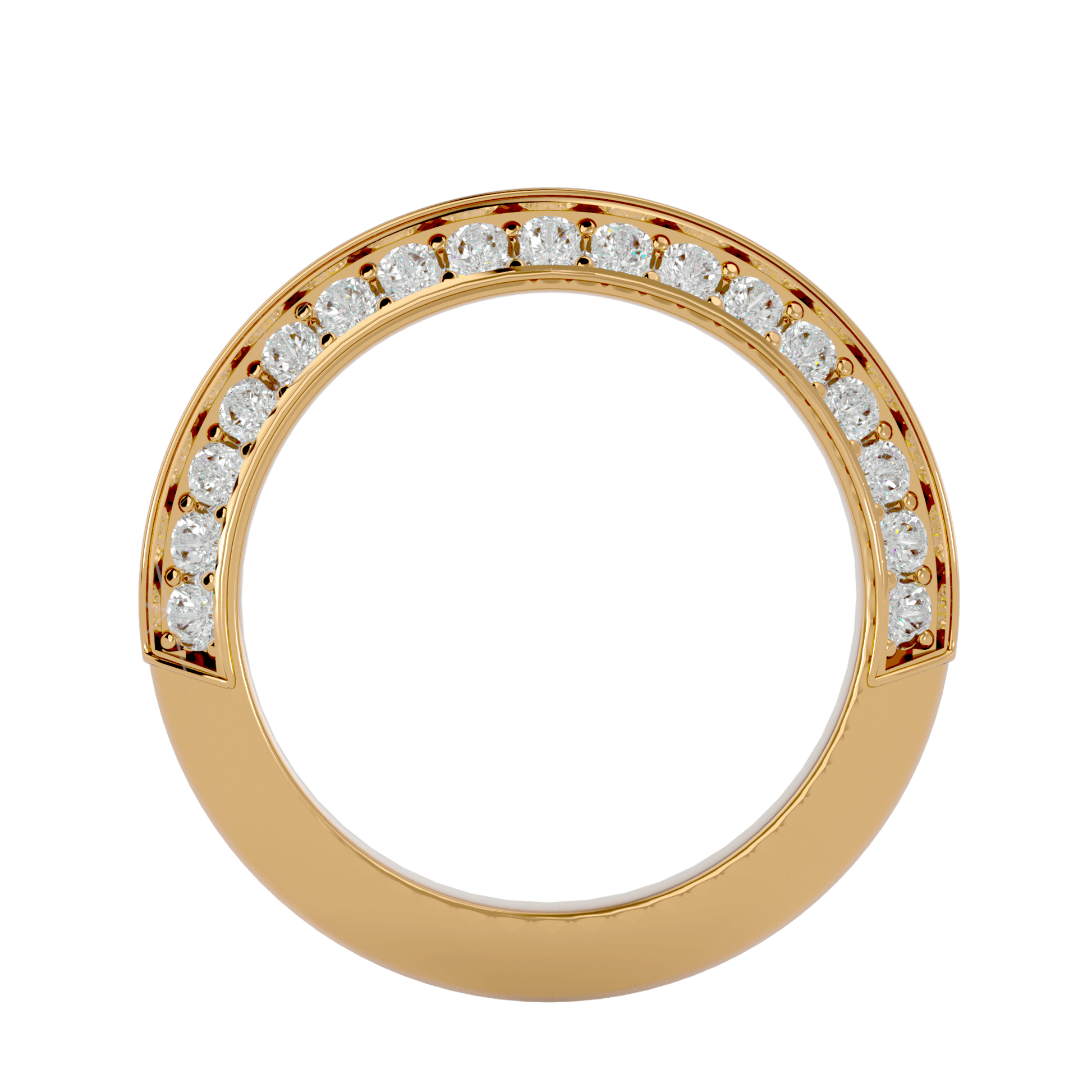 Carat House Dubai Zelda Knife-Edge Pavé Diamond Band showcasing a sleek, elegant platinum ring with sparkling pavé diamonds.