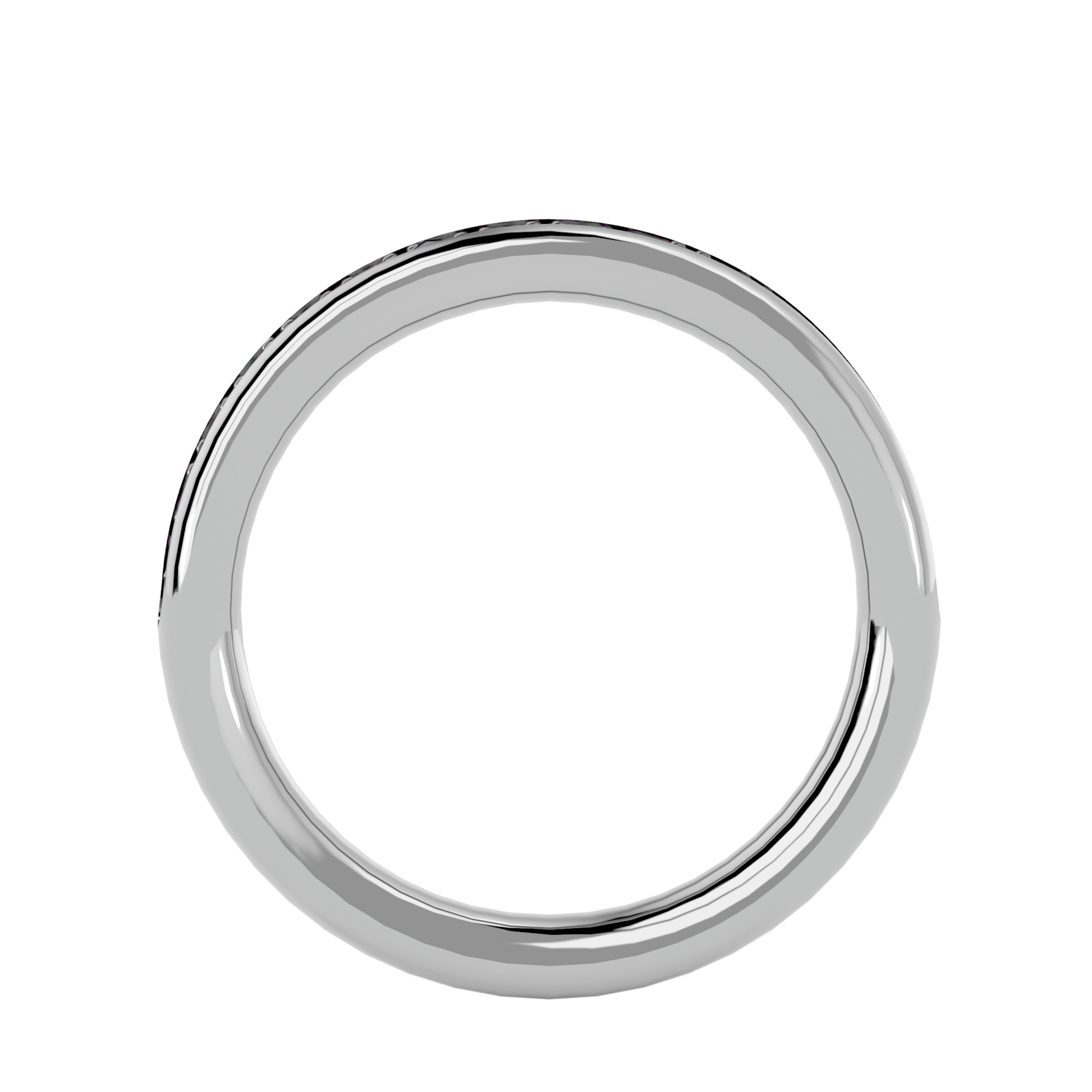 Carat House Dubai Amaya channel-set shared prong eternity band with sparkling diamonds and sleek platinum finish.