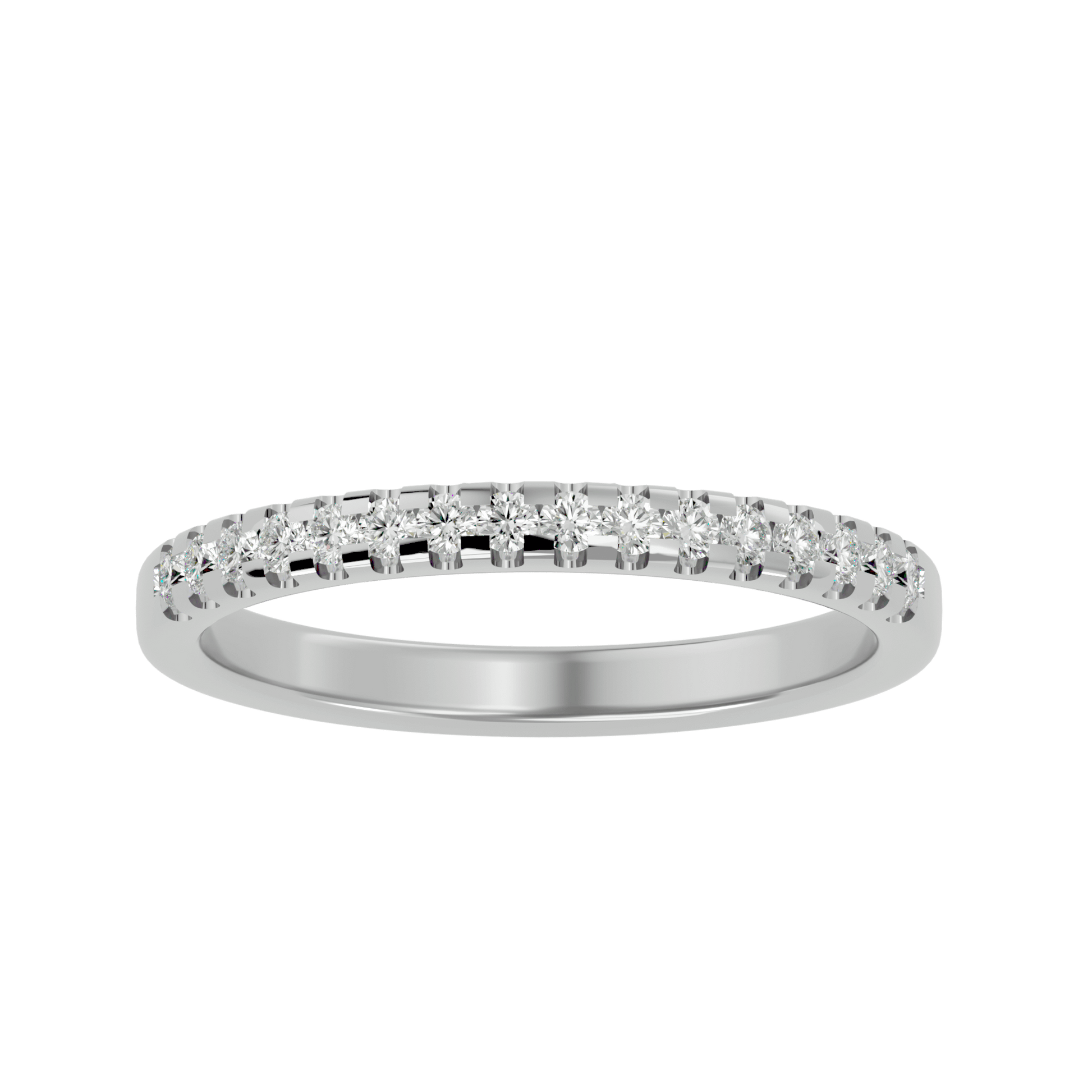 Soraya– 1/3 Pave Eternity Diamond Band — women's diamond wedding ring — pave — lab grown diamond and natural diamond — 18k white gold and platinum — Carat House