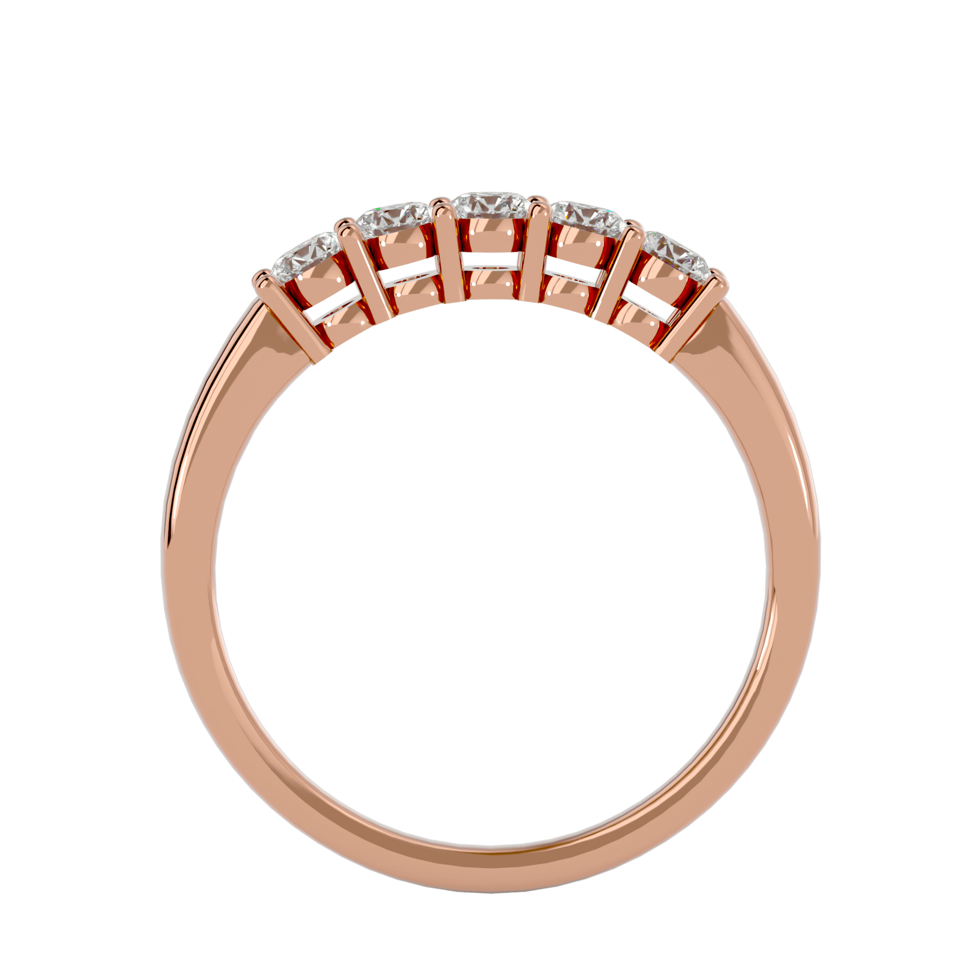 Five-stone basket set band by Carat House Dubai featuring elegant gold and gemstone detailing for jewelry or decorative use.