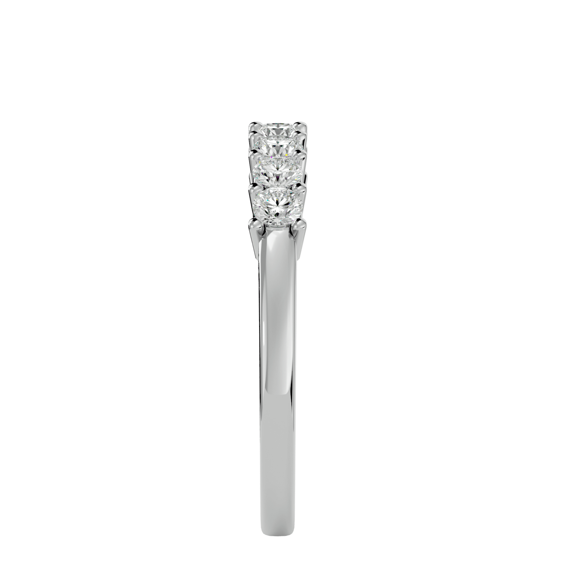 Fawn Seven-Stone Basket Set Diamond Band by Carat House Dubai, showcasing a gold ring with seven sparkling diamonds in a basket setting.