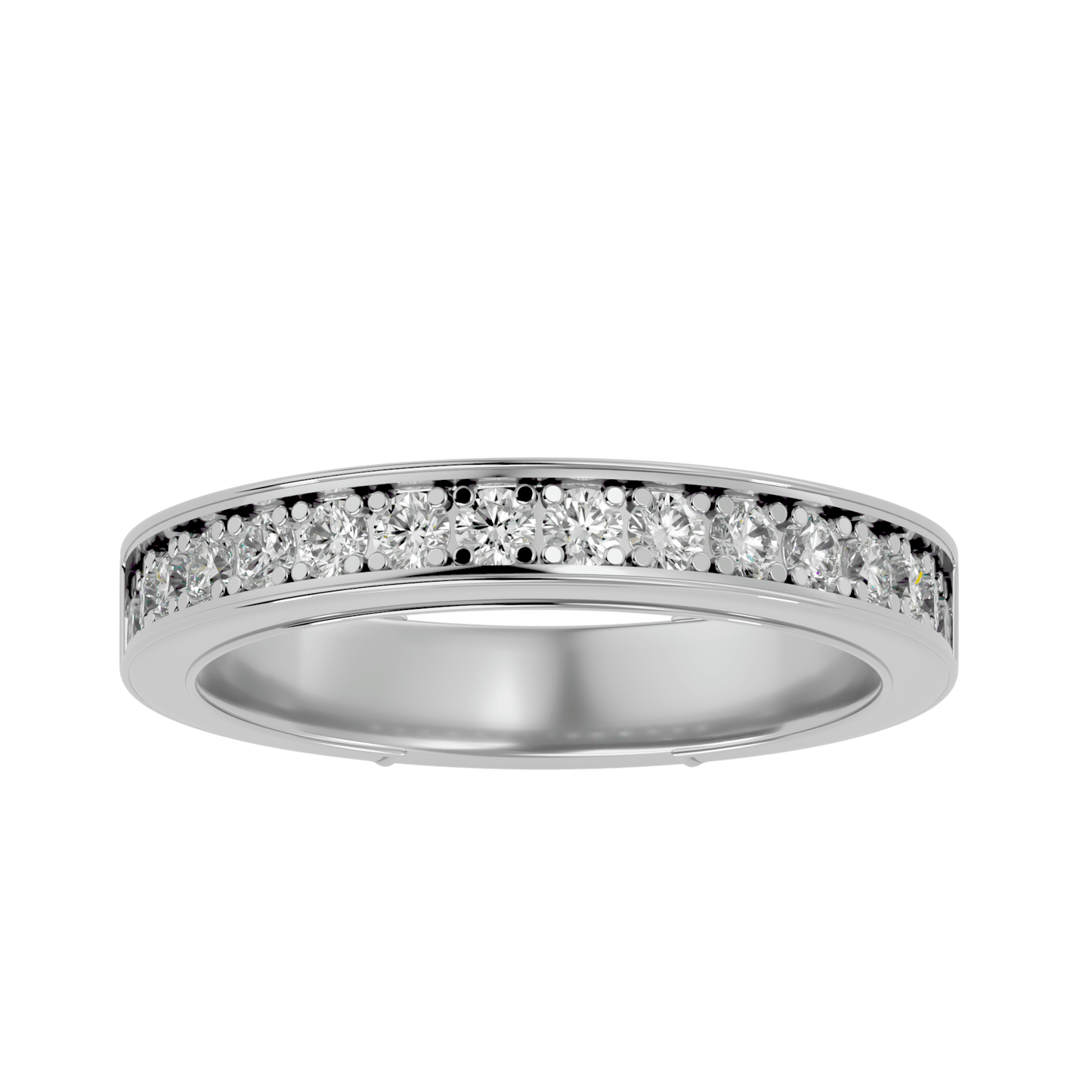 Haven– The Channel-Set Shared Prong Eternity Band