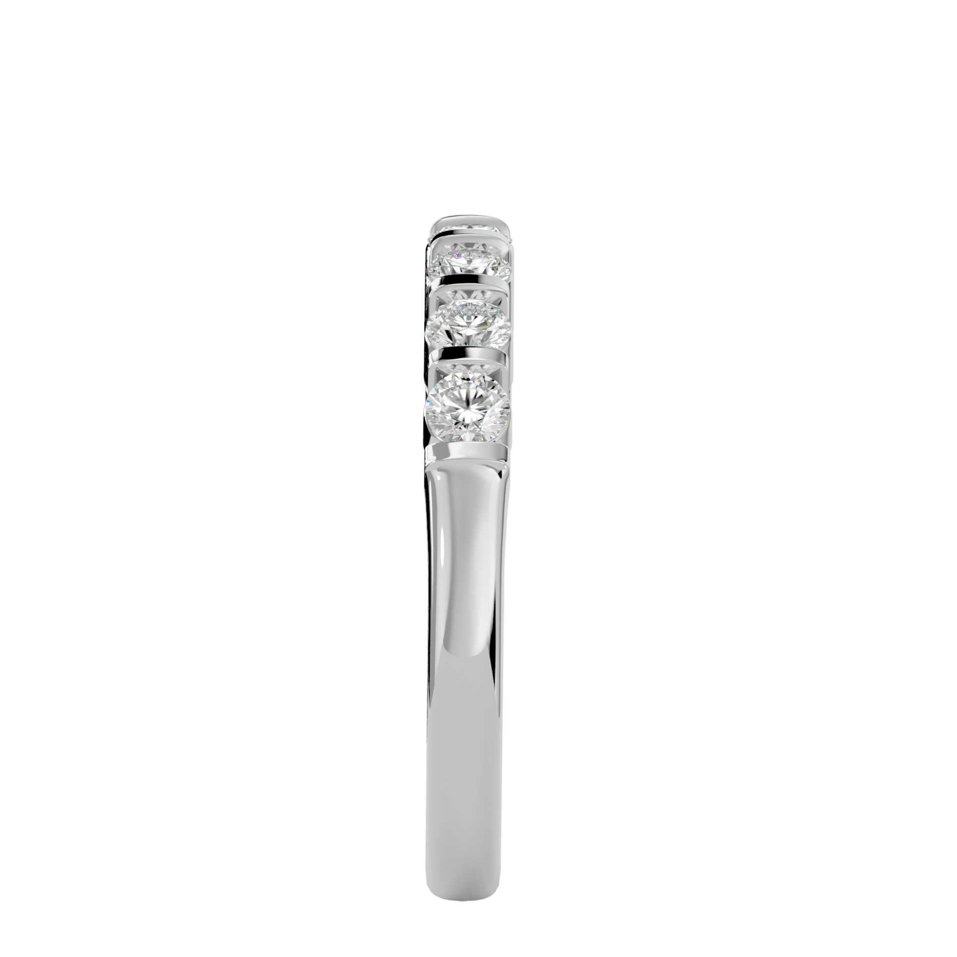 Kiera Seven-Stone Diamond Band by Carat House Dubai featuring a sleek gold design with seven sparkling diamond stones.