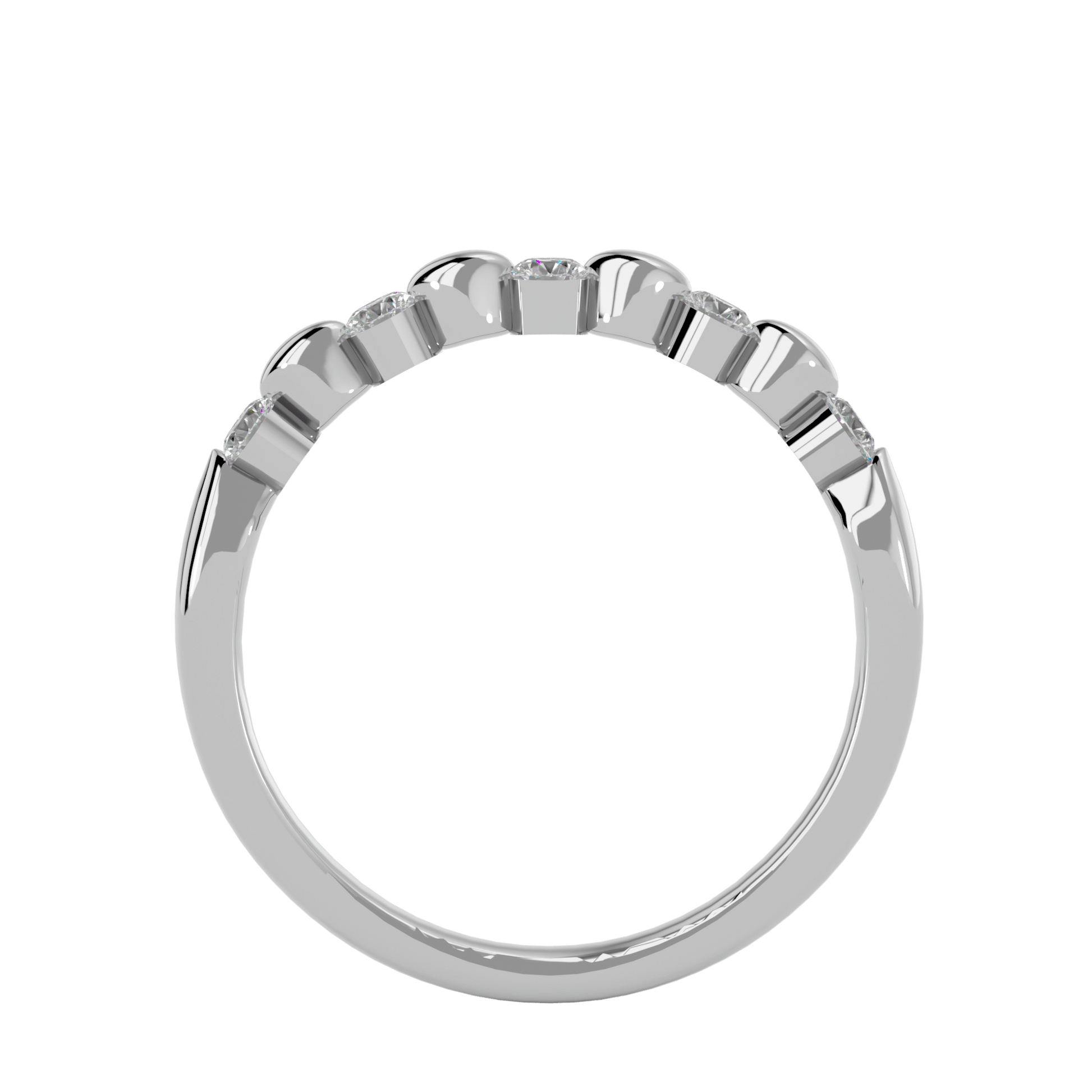 Shared prong beaded diamond band by Carat House Dubai featuring sparkling diamonds and intricate beaded detailing.