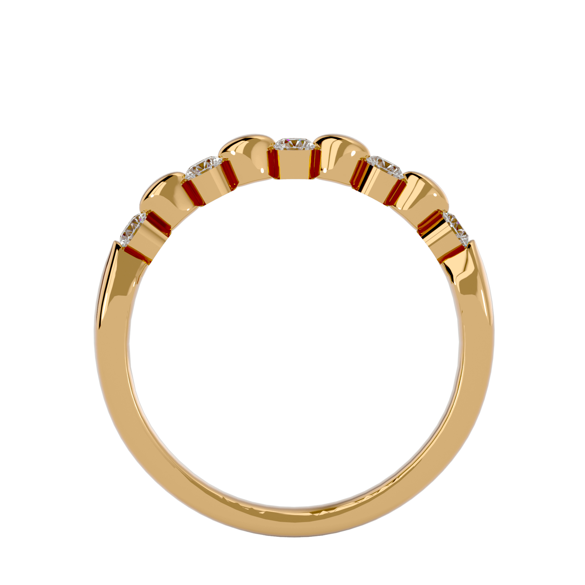Carat House Dubai Mara shared prong beaded diamond band featuring intricate beaded detailing and sparkling diamonds.
