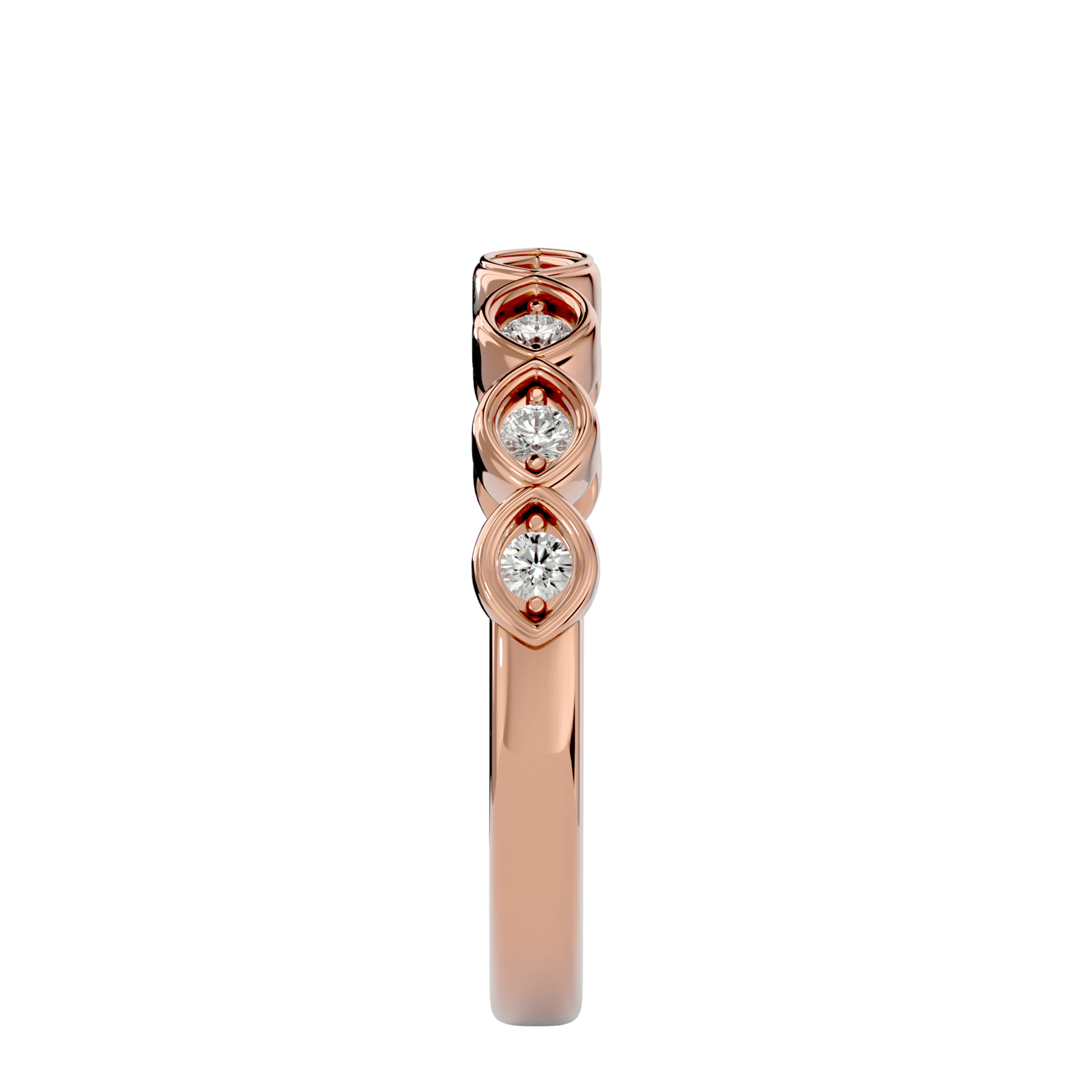 Seven-stone diamond band with bezel and prong settings, featuring sparkling diamonds from Carat House Dubai.
