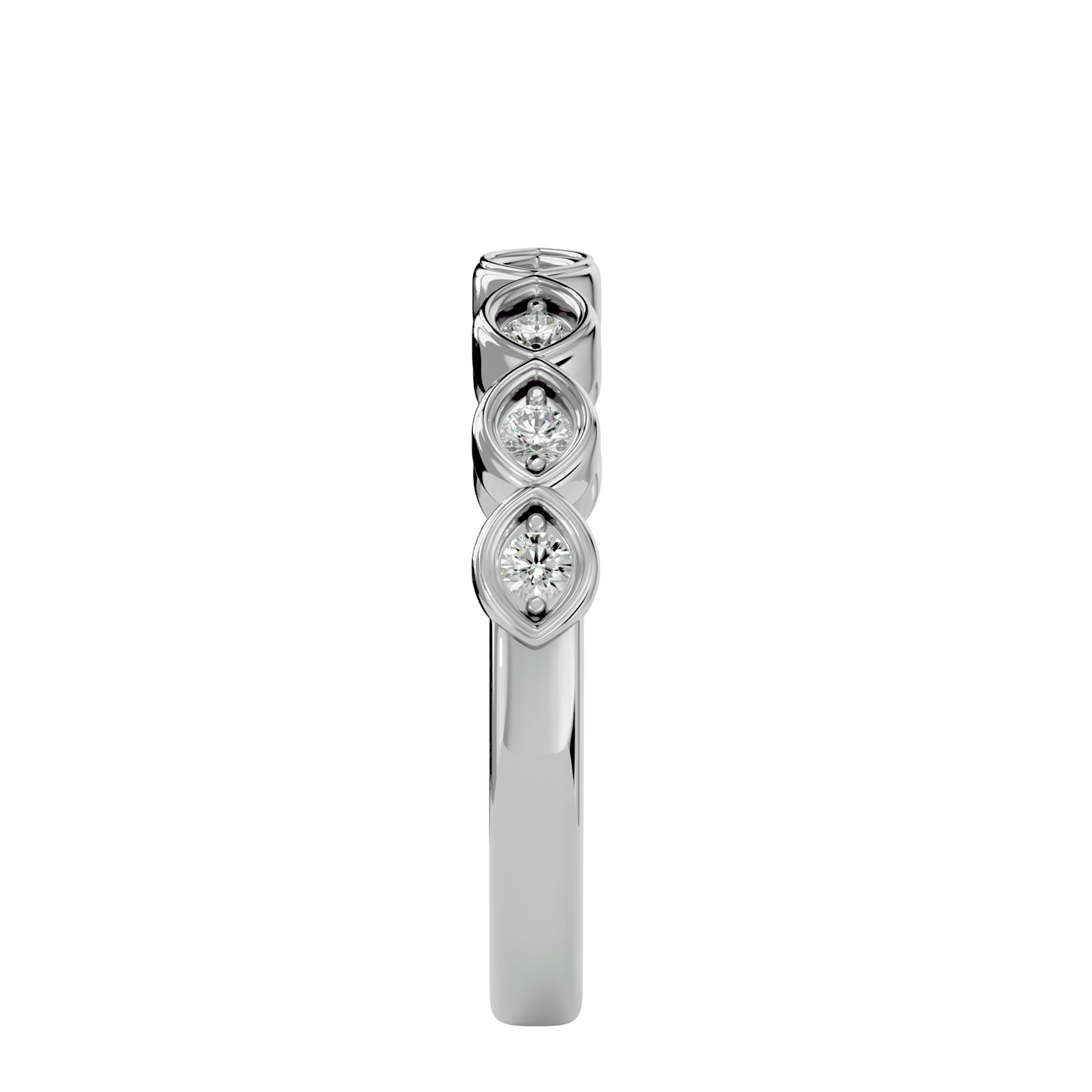 Seven-stone bezel-prong diamond band from Carat House Dubai featuring sparkling diamonds on a sleek gold setting.