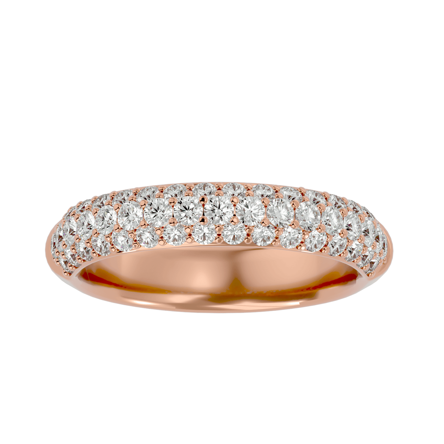 Talia – Half-Eternity Three-Row Pavé Diamond Band