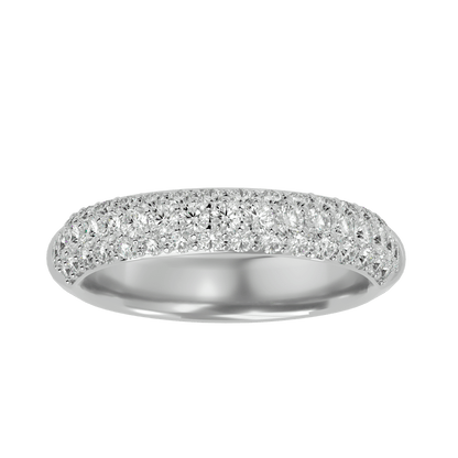 Talia – Half-Eternity Three-Row Pavé Diamond Band