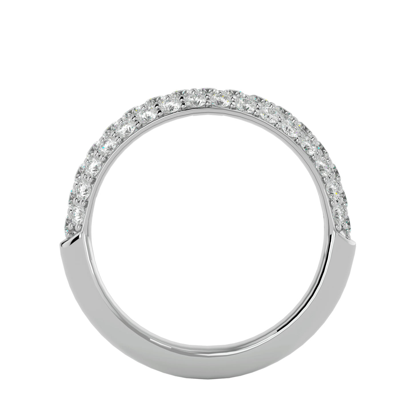 Talia – Half-Eternity Three-Row Pavé Diamond Band
