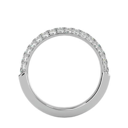 Talia – Half-Eternity Three-Row Pavé Diamond Band