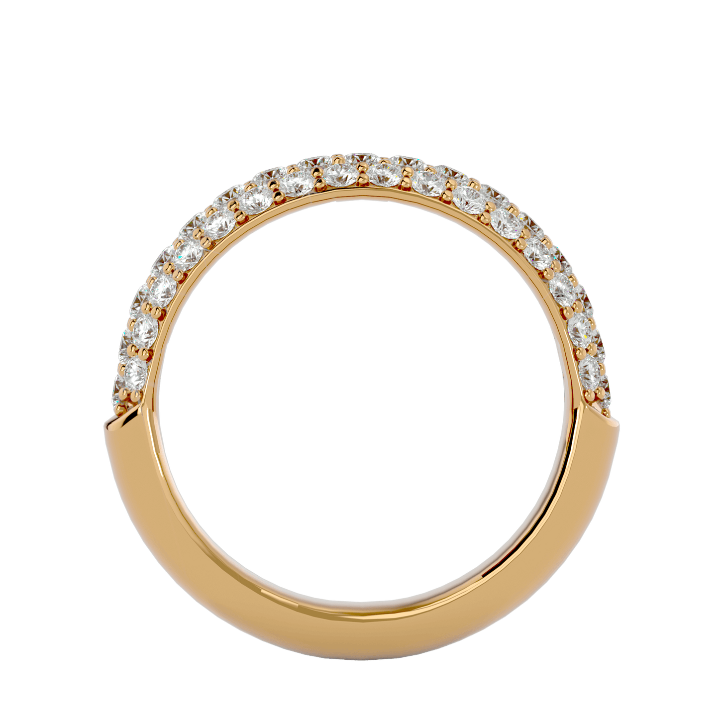 Talia – Half-Eternity Three-Row Pavé Diamond Band