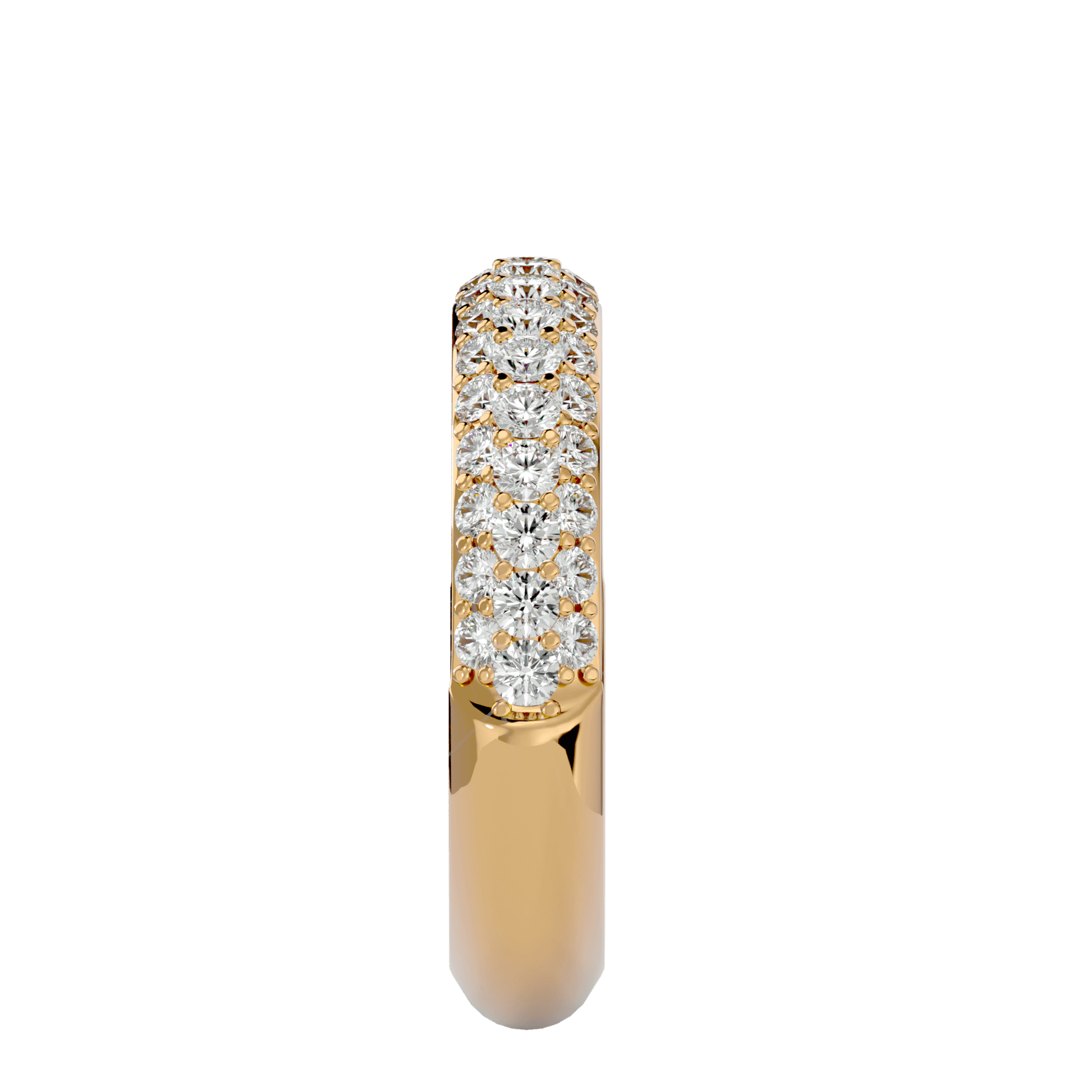Carat House Dubai Talia half-eternity three-row pavé diamond band featuring sparkling diamonds and intricate gold setting.