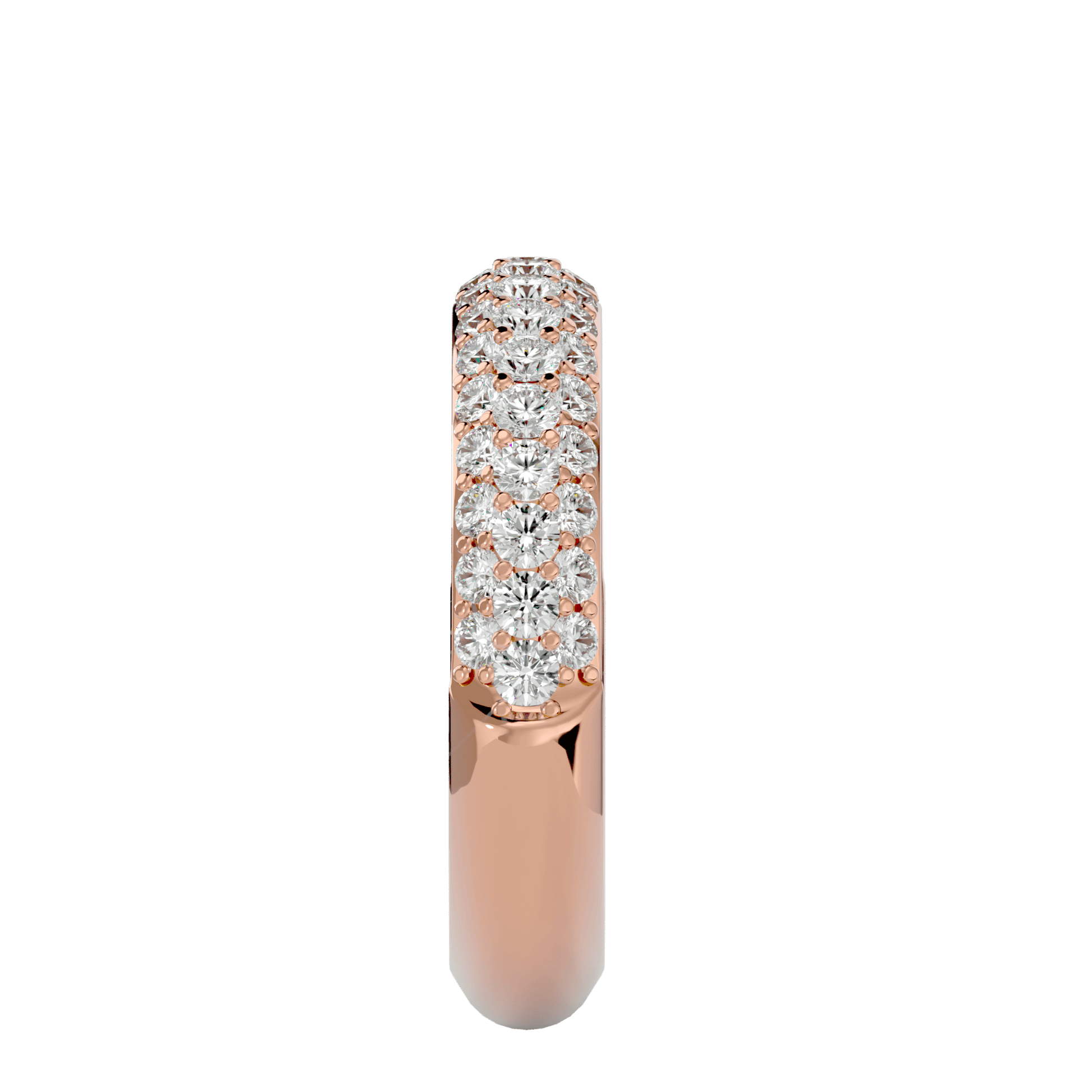 Carat House Dubai Talia half-eternity three-row pavé diamond band with sparkling diamonds and intricate design.