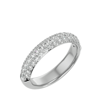 Talia – Half-Eternity Three-Row Pavé Diamond Band