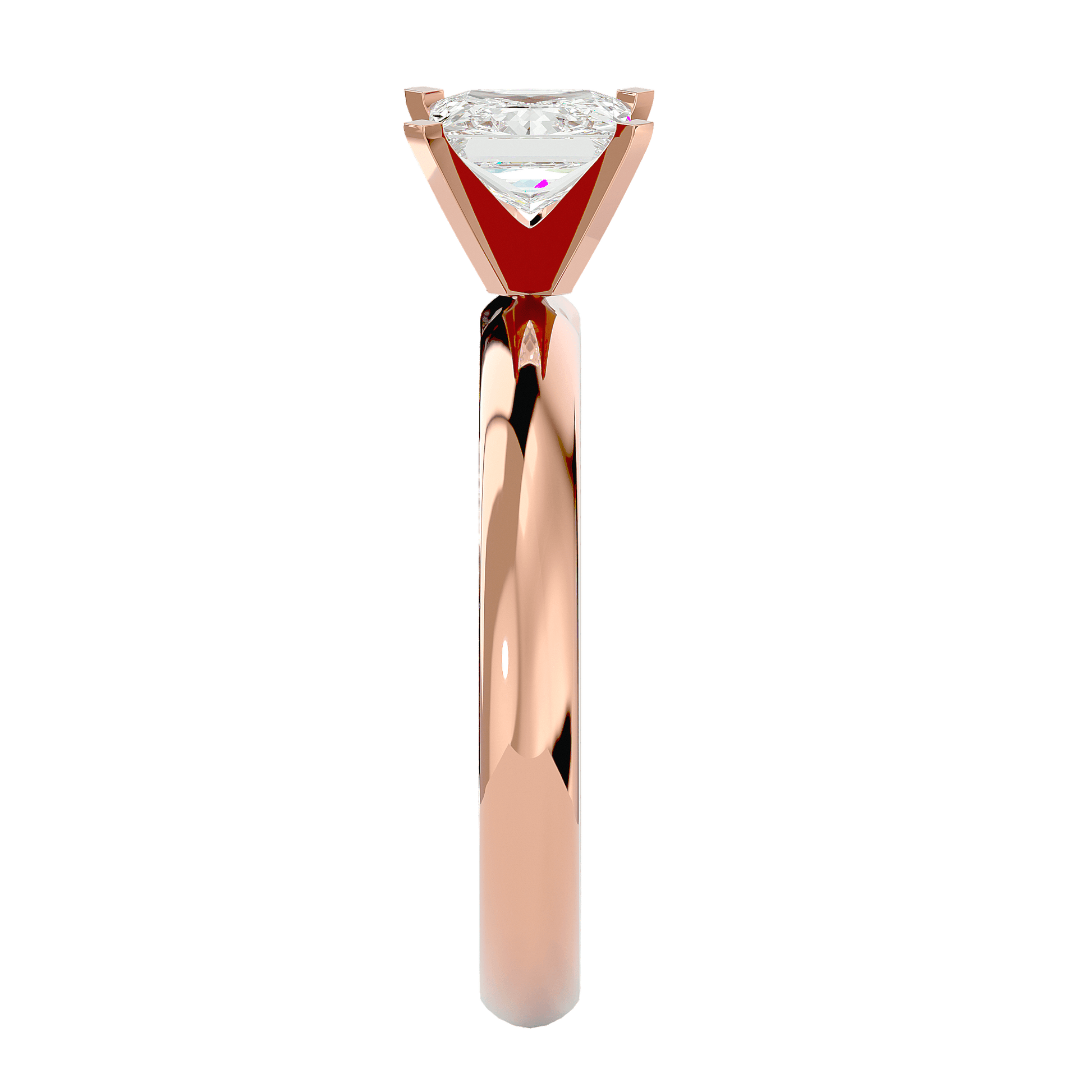 Mia — Princess cut lab grown and natural diamond engagement ring — solitaire — Carat House