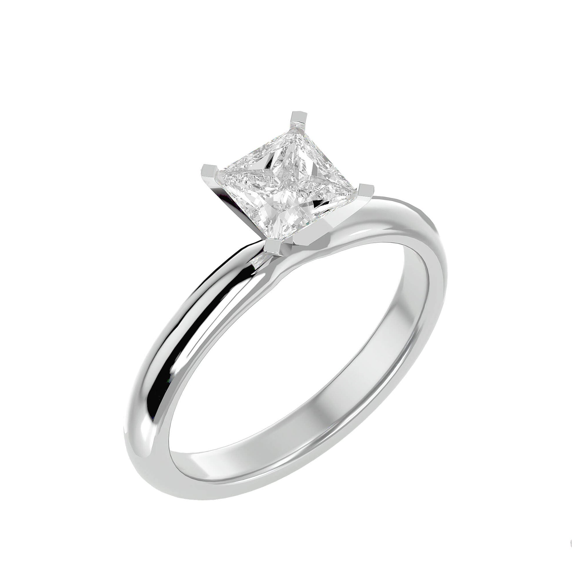 Mia — Princess cut lab grown and natural diamond engagement ring — solitaire — Carat House