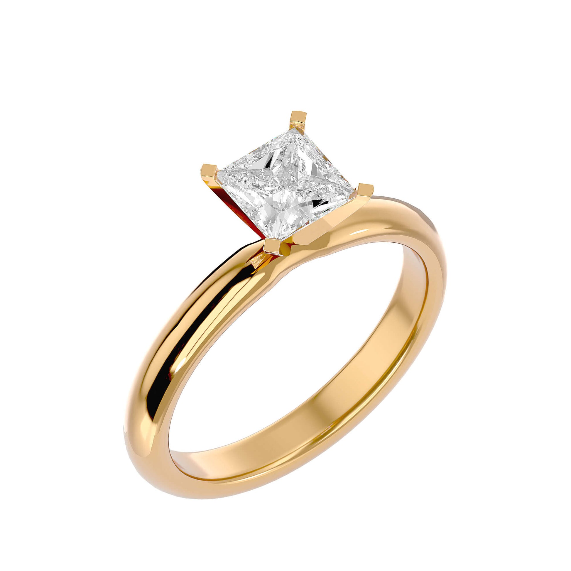 Mia — Princess cut lab grown and natural diamond engagement ring — solitaire — Carat House