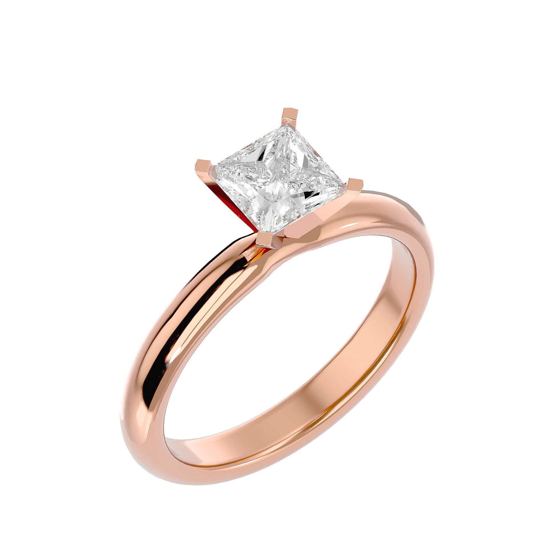 Mia — Princess cut lab grown and natural diamond engagement ring — solitaire — Carat House