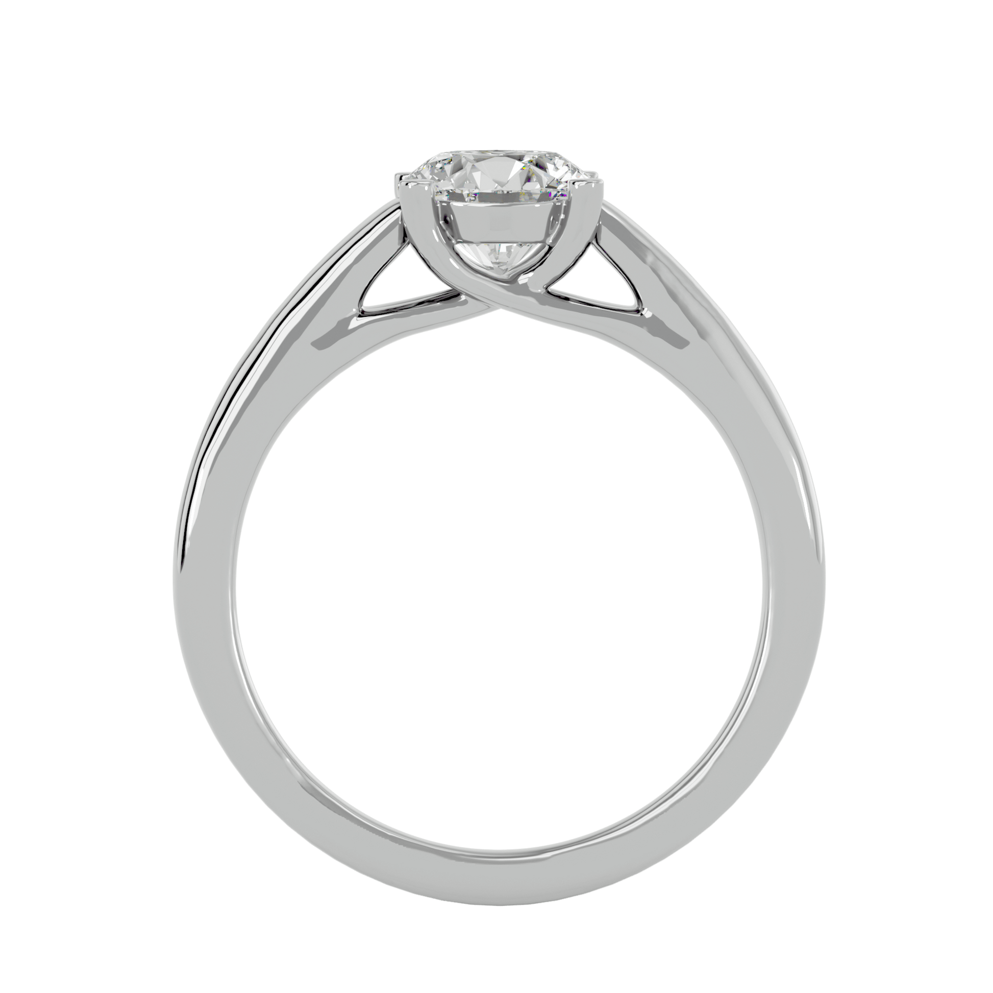 Harper — Round cut lab grown and natural diamond engagement ring — trellis cathedral, solitaire — Carat House