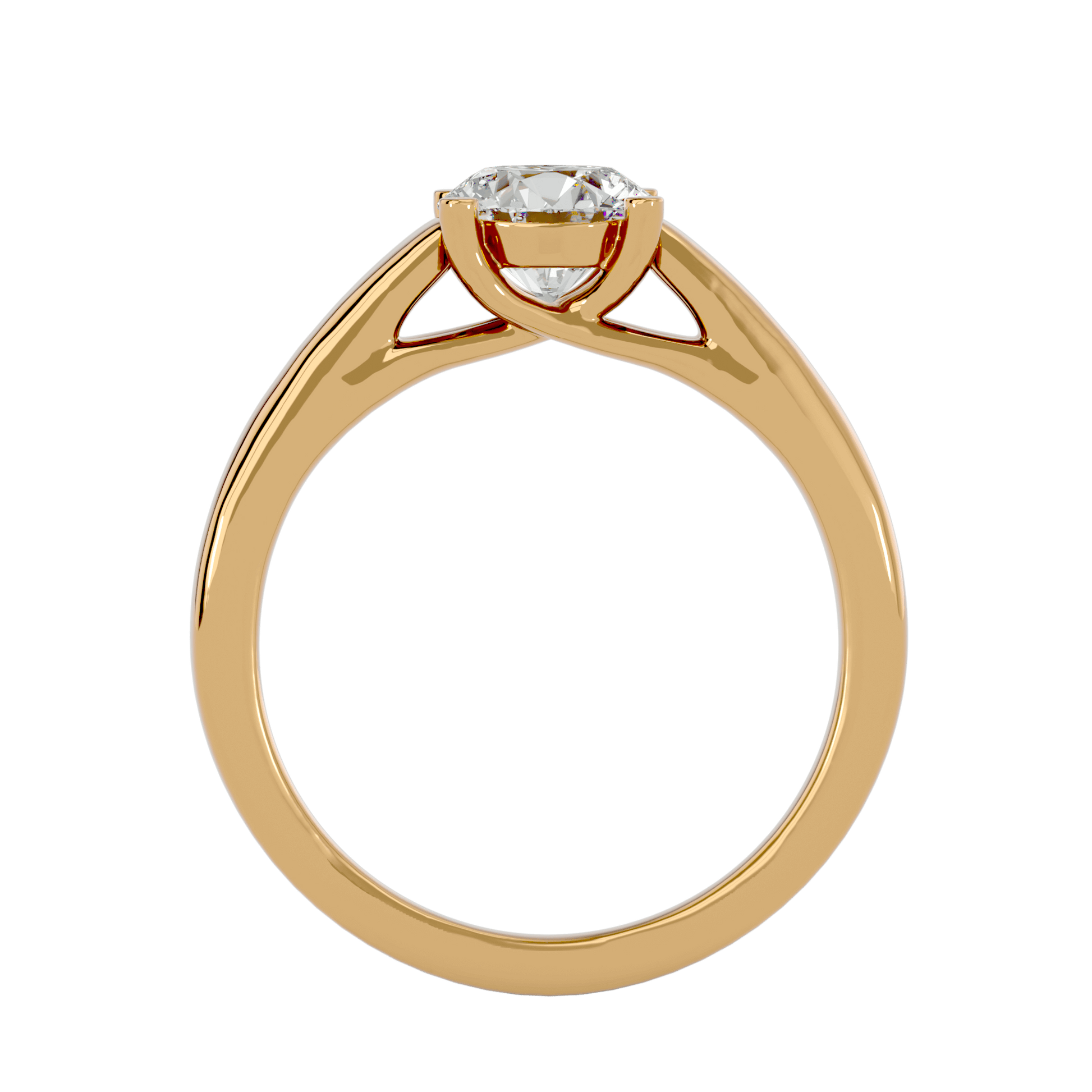 Harper — Round cut lab grown and natural diamond engagement ring — trellis cathedral, solitaire — Carat House