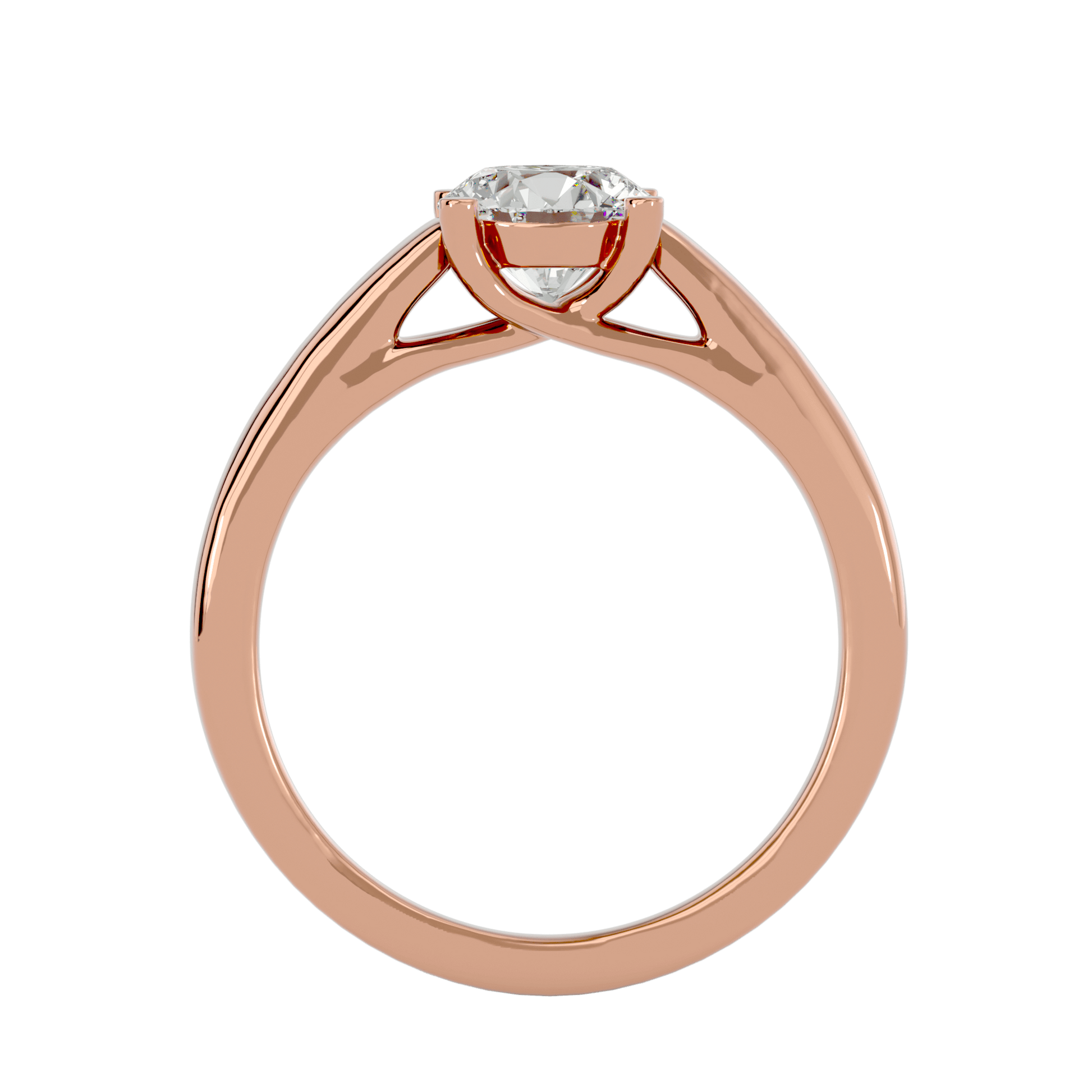 Harper — Round cut lab grown and natural diamond engagement ring — trellis cathedral, solitaire — Carat House
