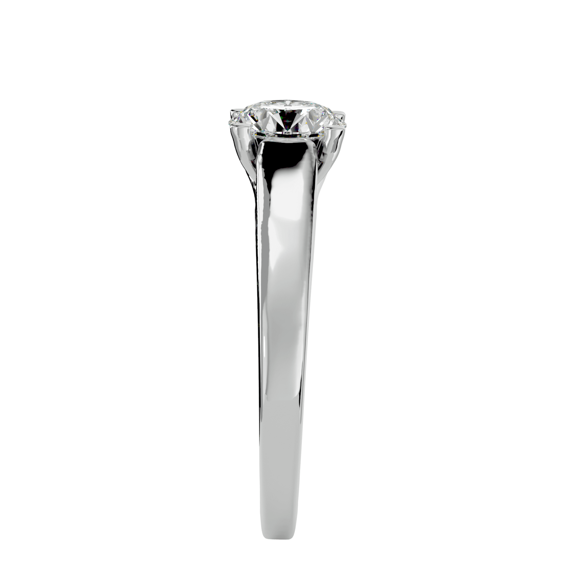 Carat House Dubai Harper Ring Setting showing a detailed gold ring setting with prongs for gemstone placement.