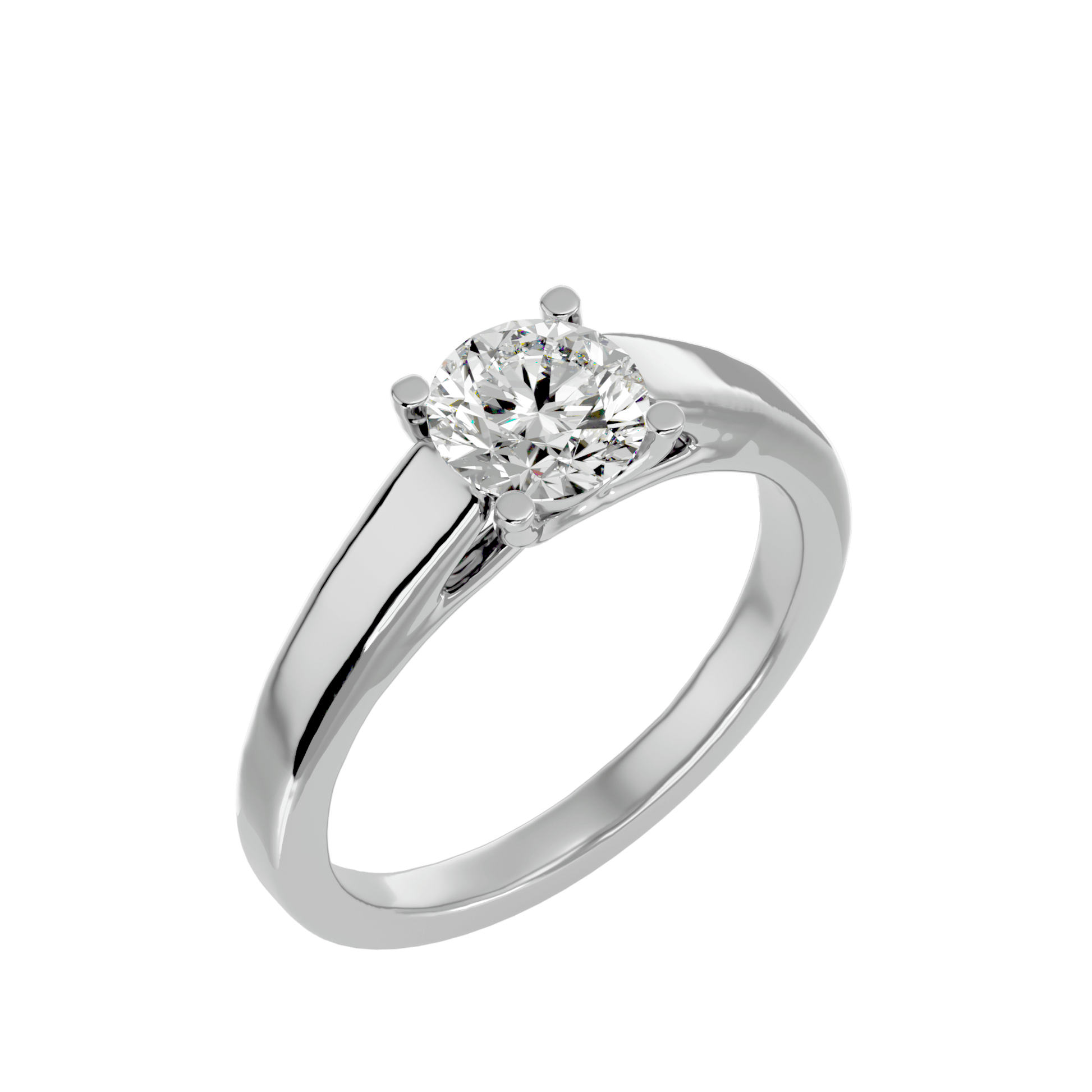 Harper — Round cut lab grown and natural diamond engagement ring — trellis cathedral, solitaire — Carat House