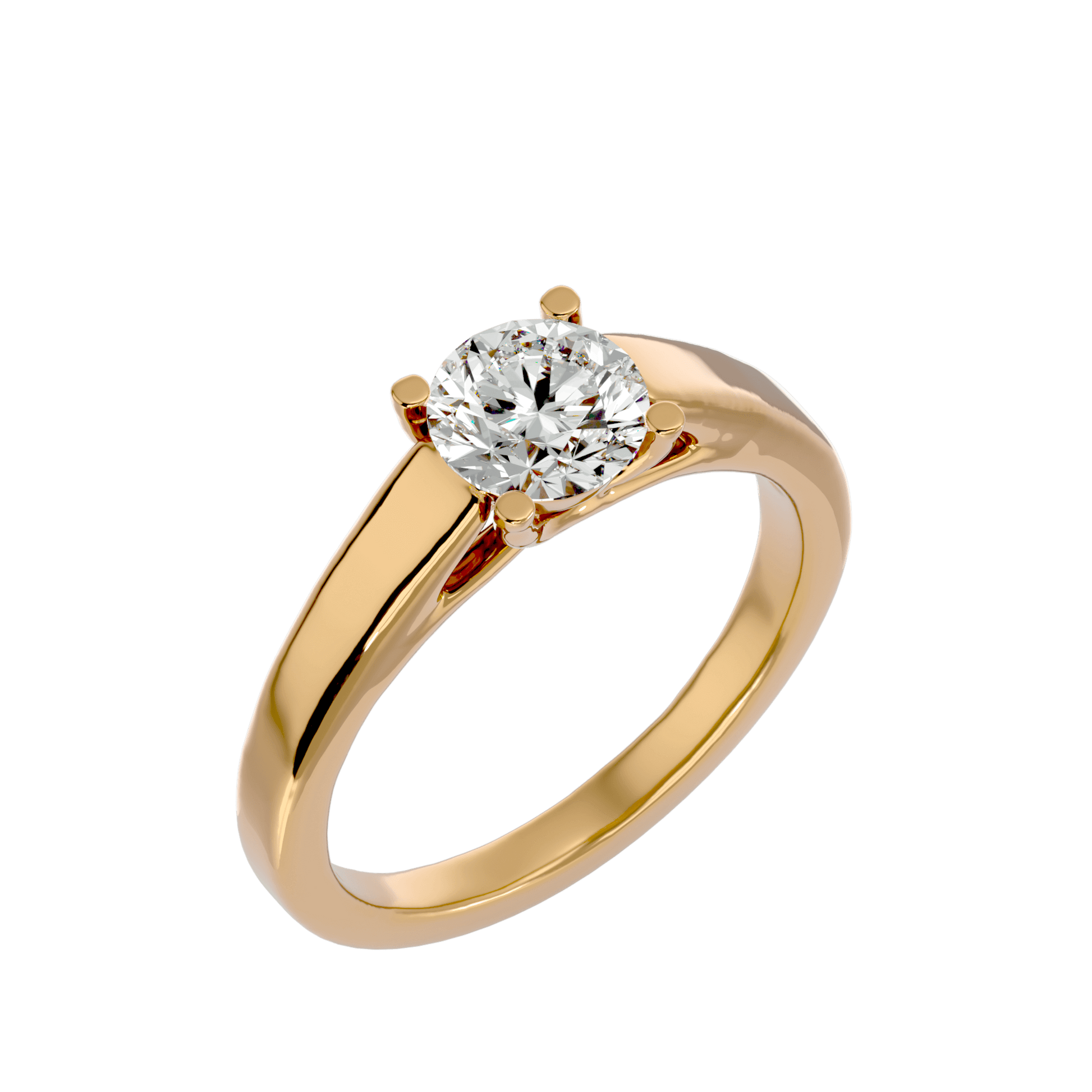 Harper — Round cut lab grown and natural diamond engagement ring — trellis cathedral, solitaire — Carat House