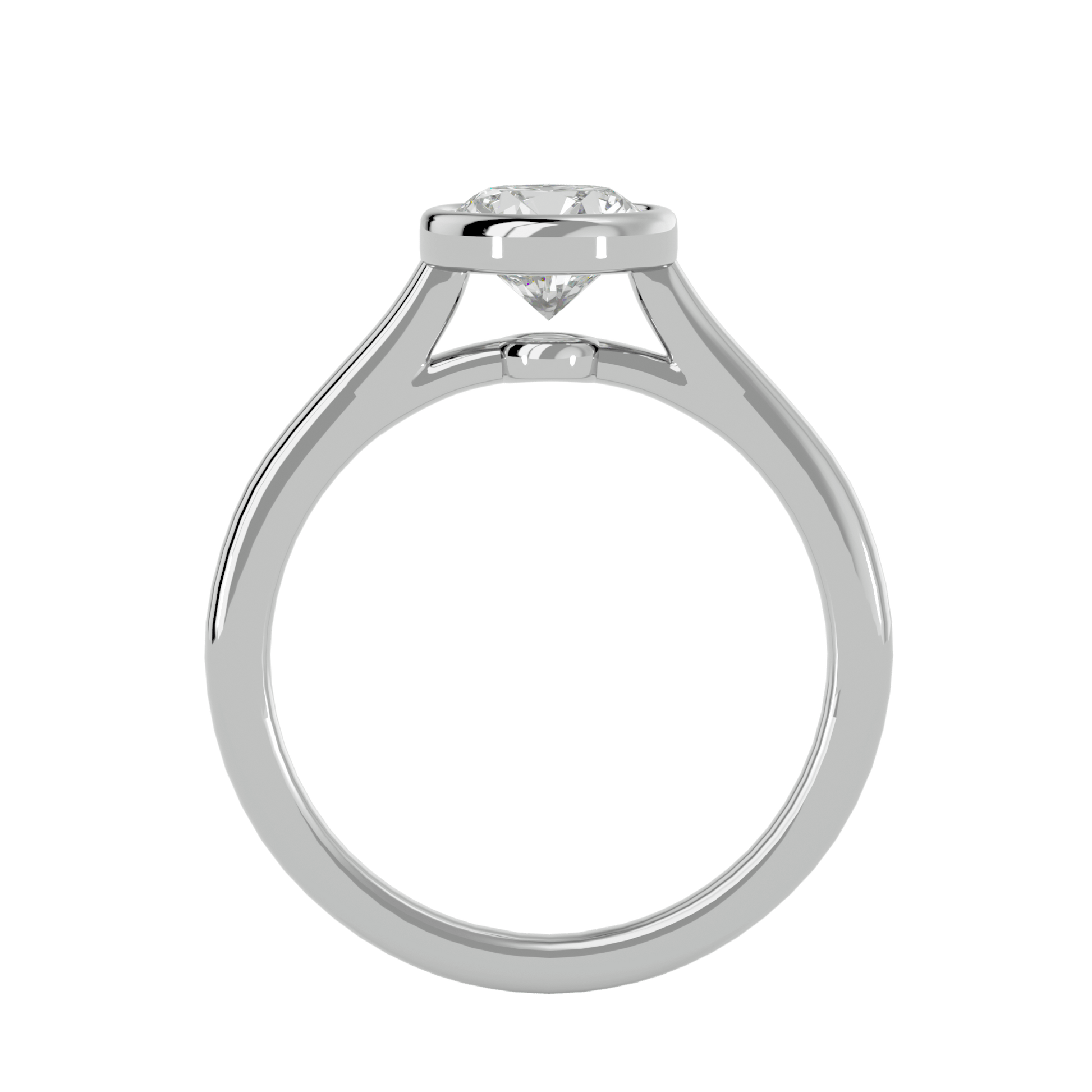 Nora — Round cut lab grown and natural diamond engagement ring — bezel, cathedral, solitaire — Carat House