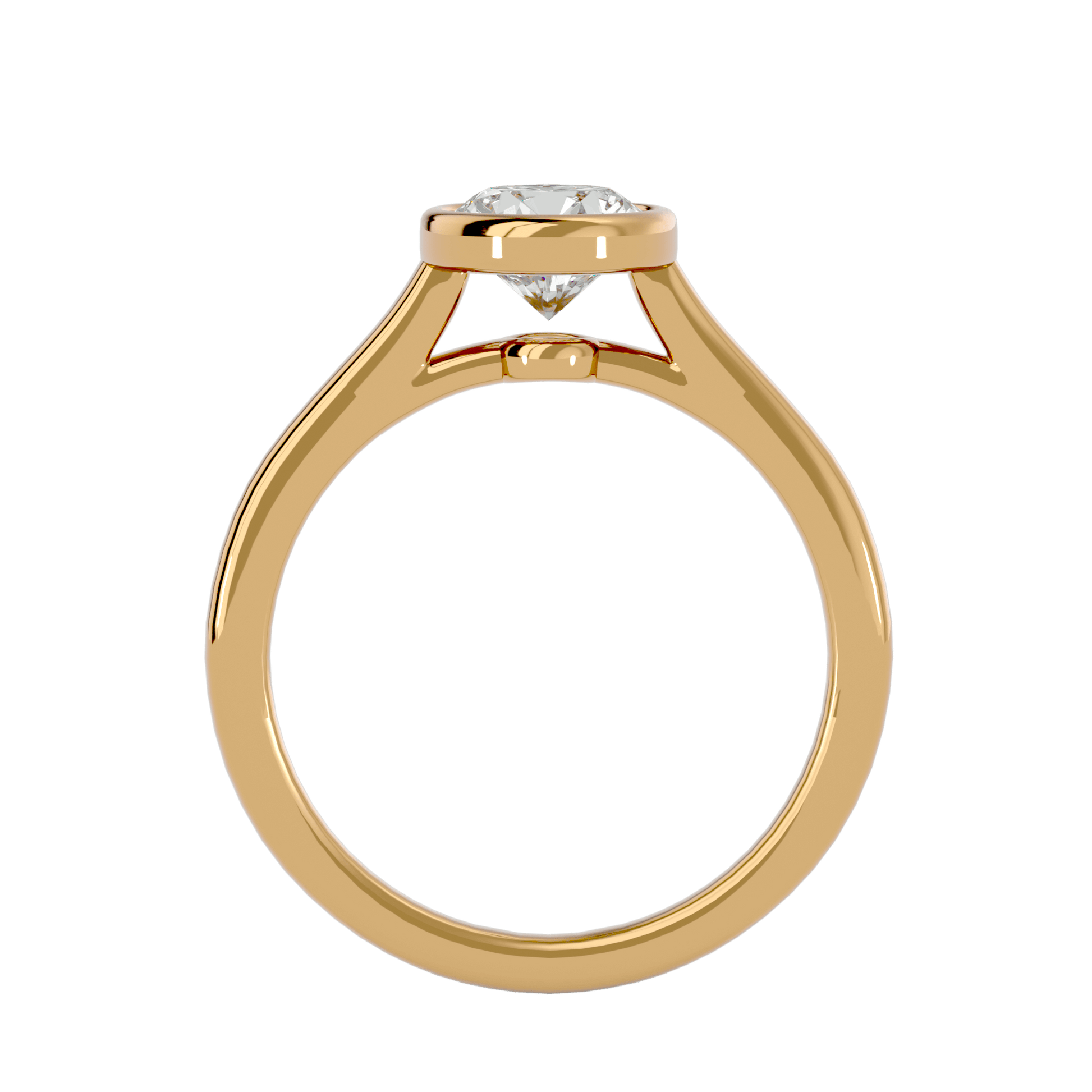 Nora — Round cut lab grown and natural diamond engagement ring — bezel, cathedral, solitaire — Carat House