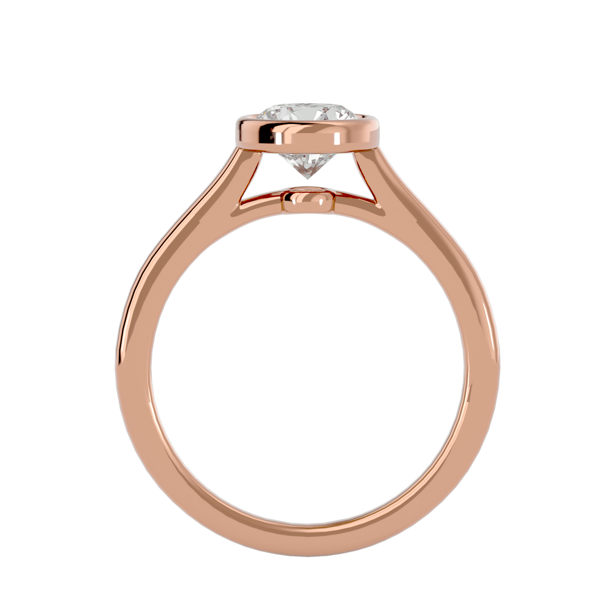 Nora — Round cut lab grown and natural diamond engagement ring — bezel, cathedral, solitaire — Carat House