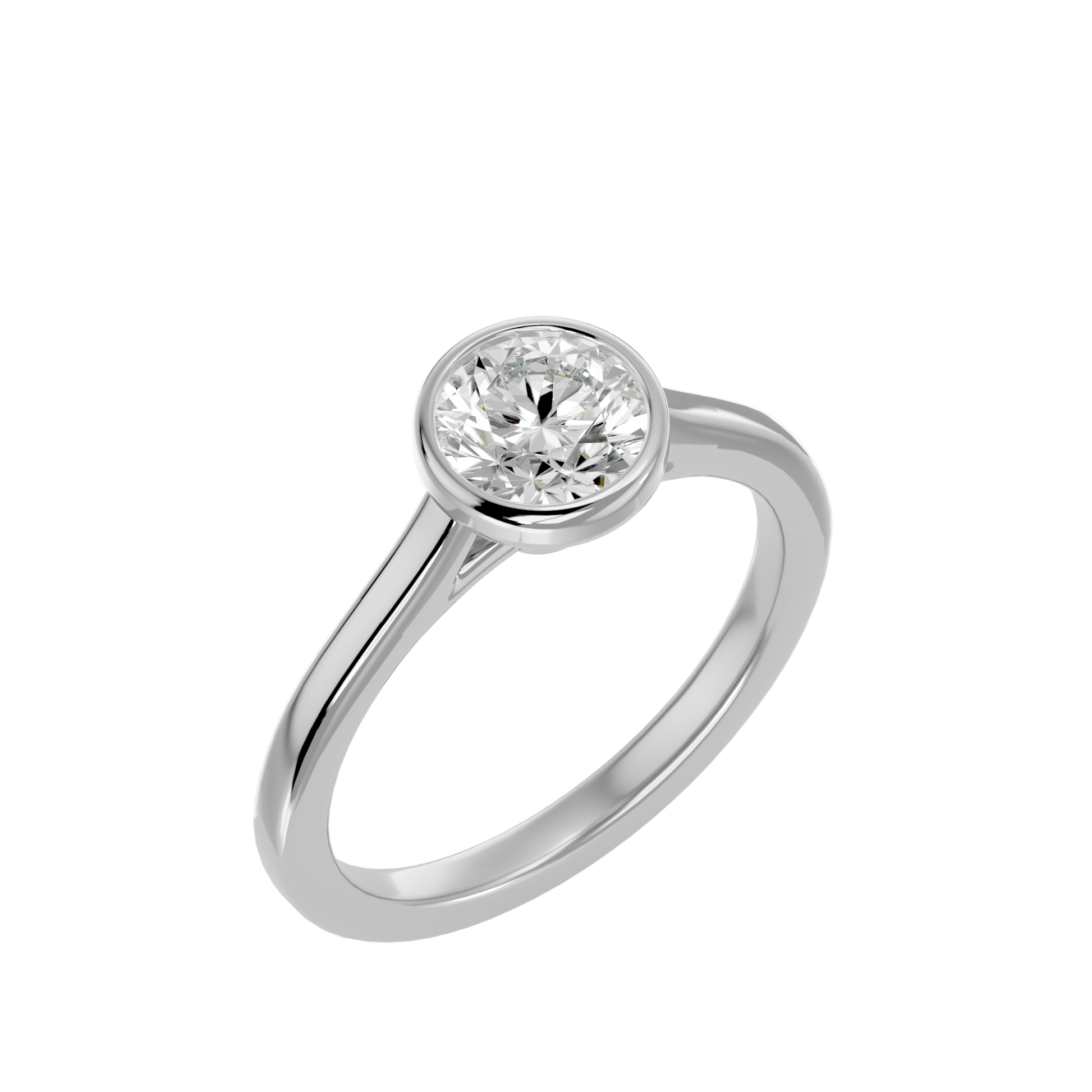 Nora — Round cut lab grown and natural diamond engagement ring — bezel, cathedral, solitaire — Carat House