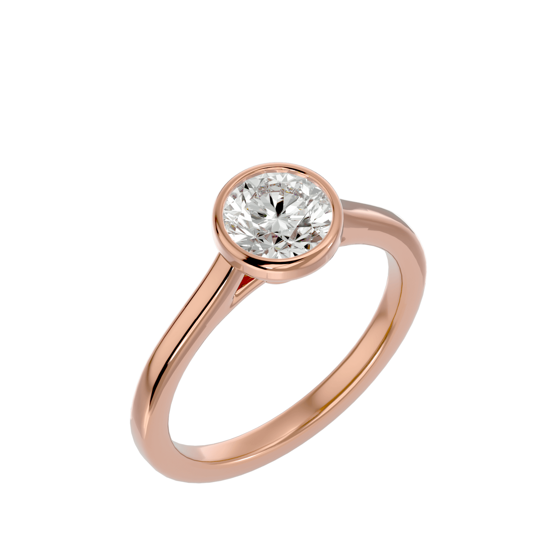 Nora — Round cut lab grown and natural diamond engagement ring — bezel, cathedral, solitaire — Carat House