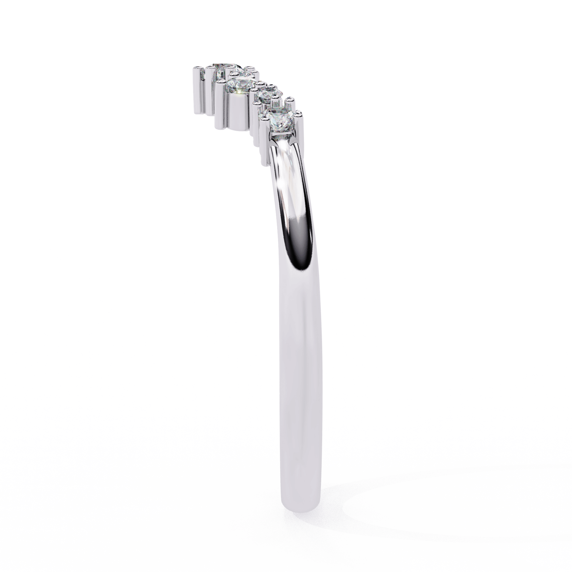 Diamond crown-shaped band by Carat House Dubai featuring sparkling diamonds and intricate design, ideal for elegant jewelry.