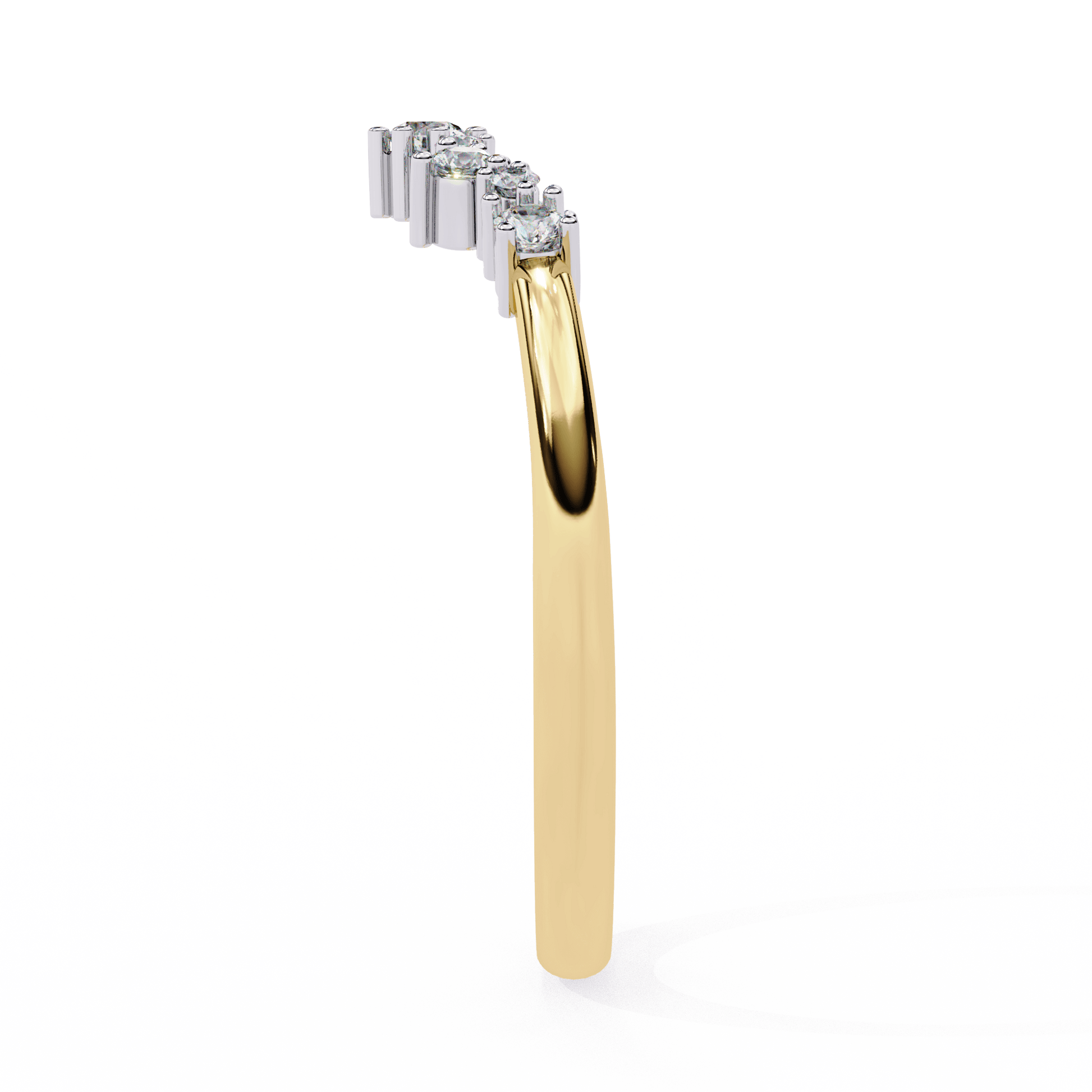 Diamond crown-shaped band by Carat House Dubai, Celestia collection, featuring sparkling diamond accents on a elegant gold band.