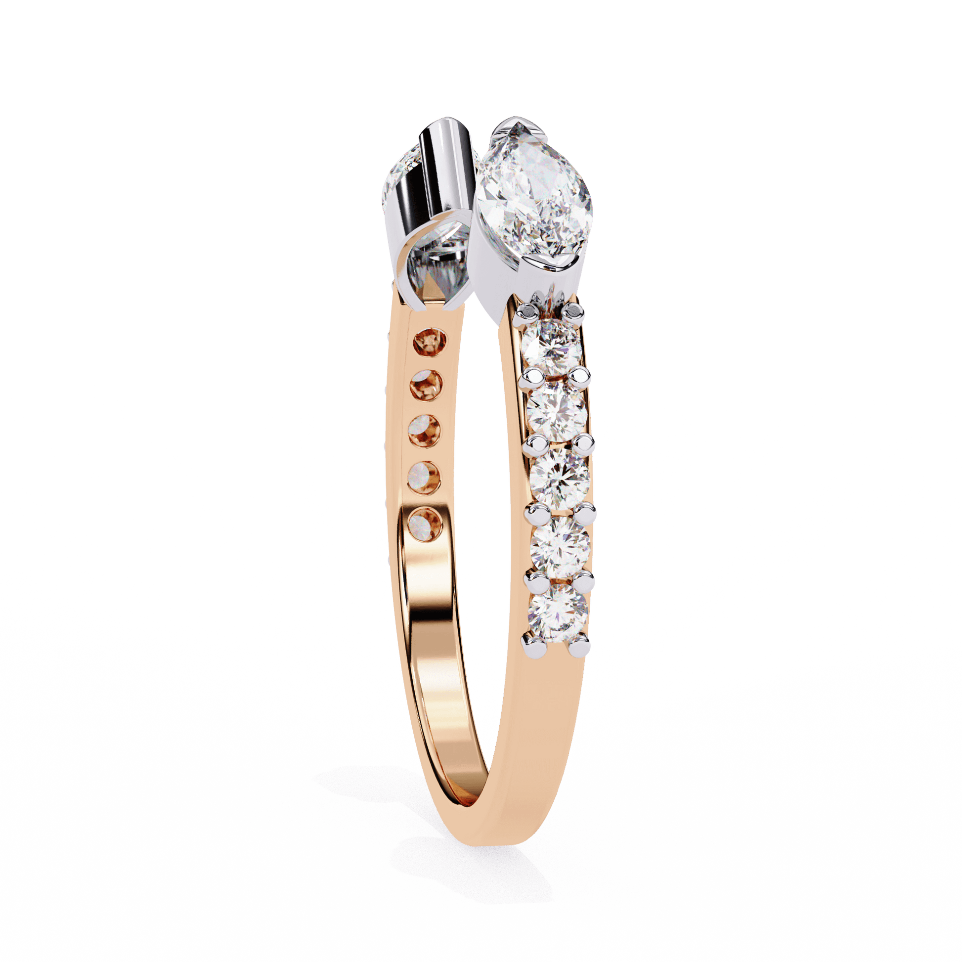 Leonie open marquise diamond band by Carat House Dubai featuring a delicate design with sparkling marquise-cut diamonds.