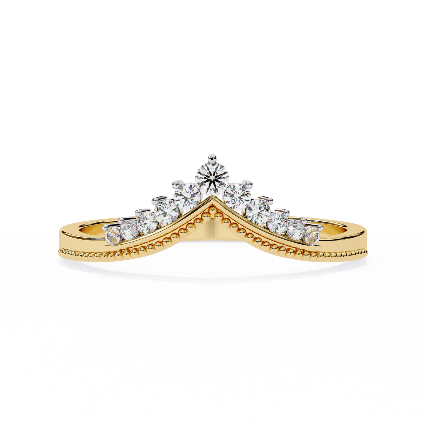 Vikki – Milgrain-Accented Shaped Diamond Band