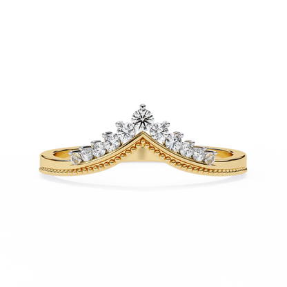 Vikki – Milgrain-Accented Shaped Diamond Band