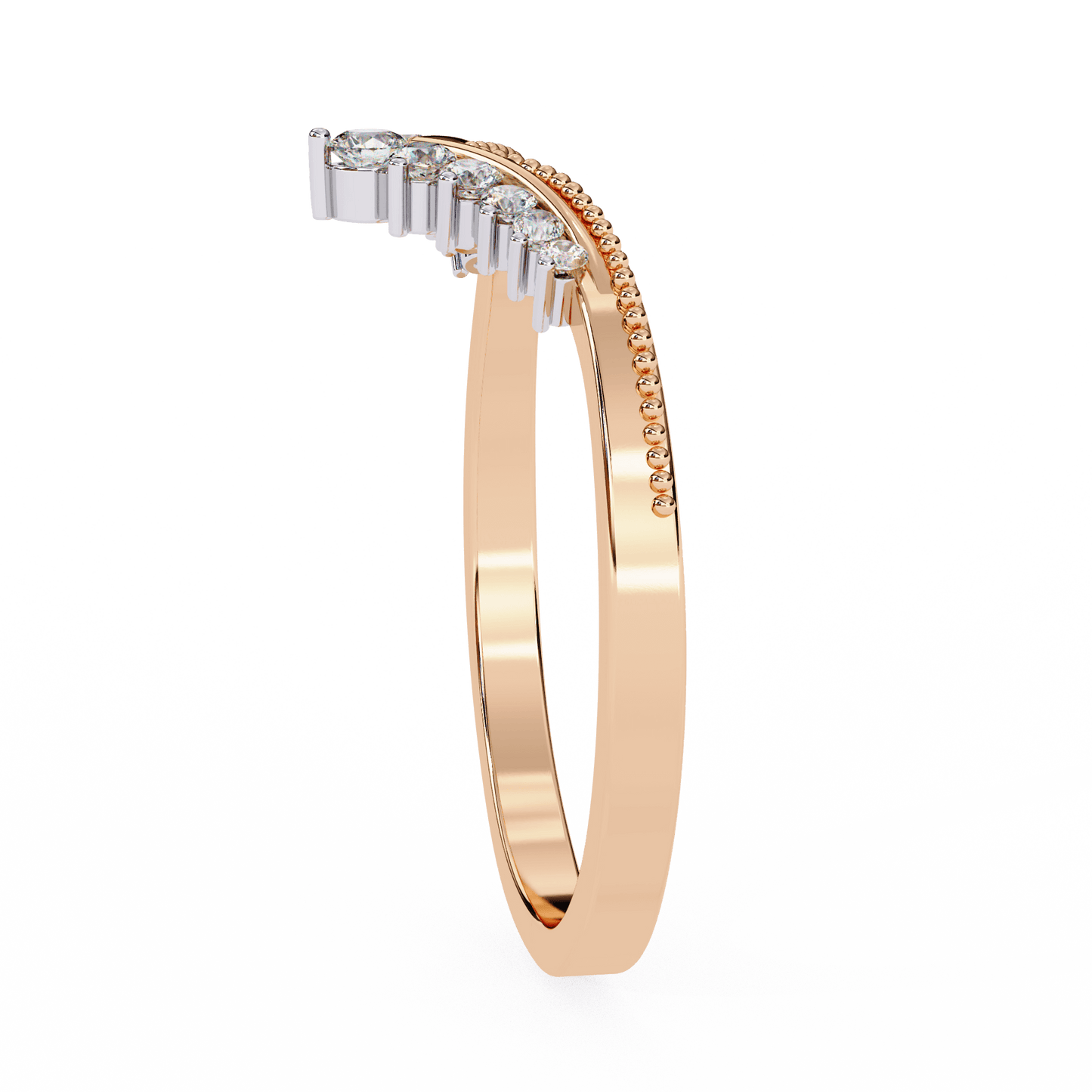 Vikki – Milgrain-Accented Shaped Diamond Band