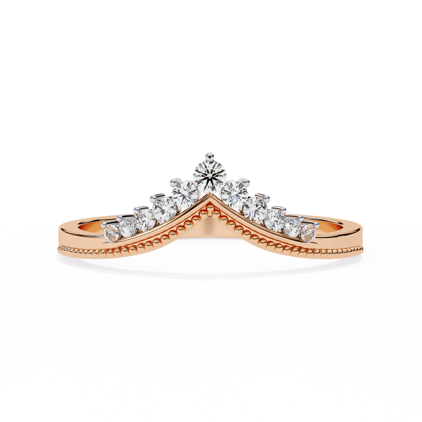Vikki – Milgrain-Accented Shaped Diamond Band