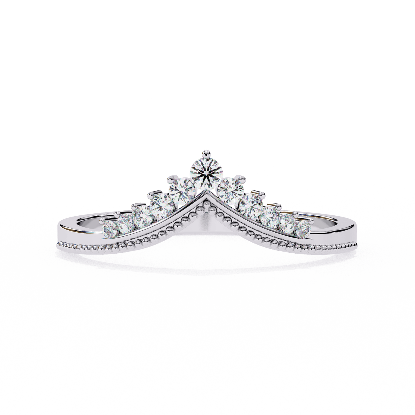 Vikki – Milgrain-Accented Shaped Diamond Band