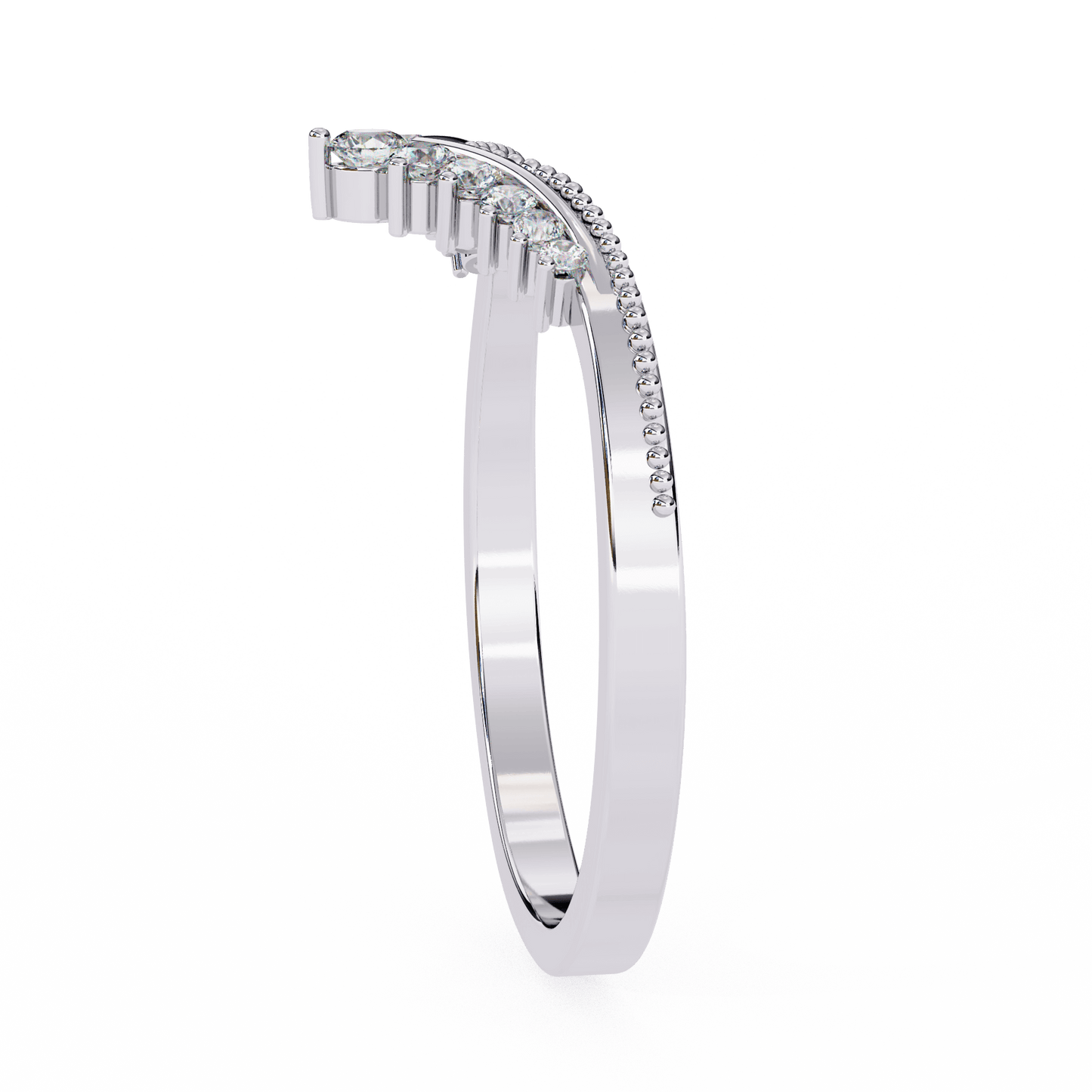 Vikki – Milgrain-Accented Shaped Diamond Band