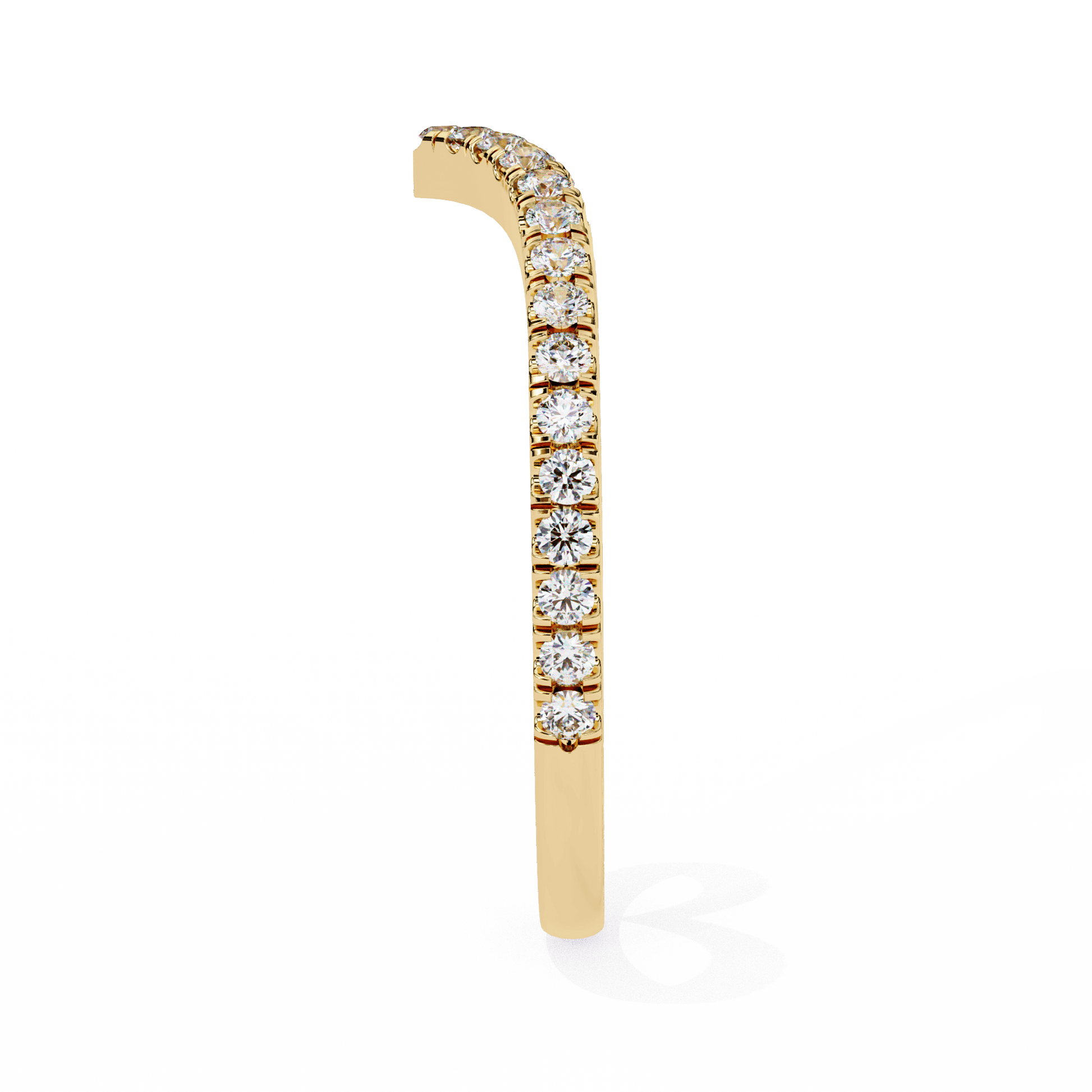 Rosie shaped band by Carat House Dubai featuring 2/3 pavé diamonds set in elegant jewelry design