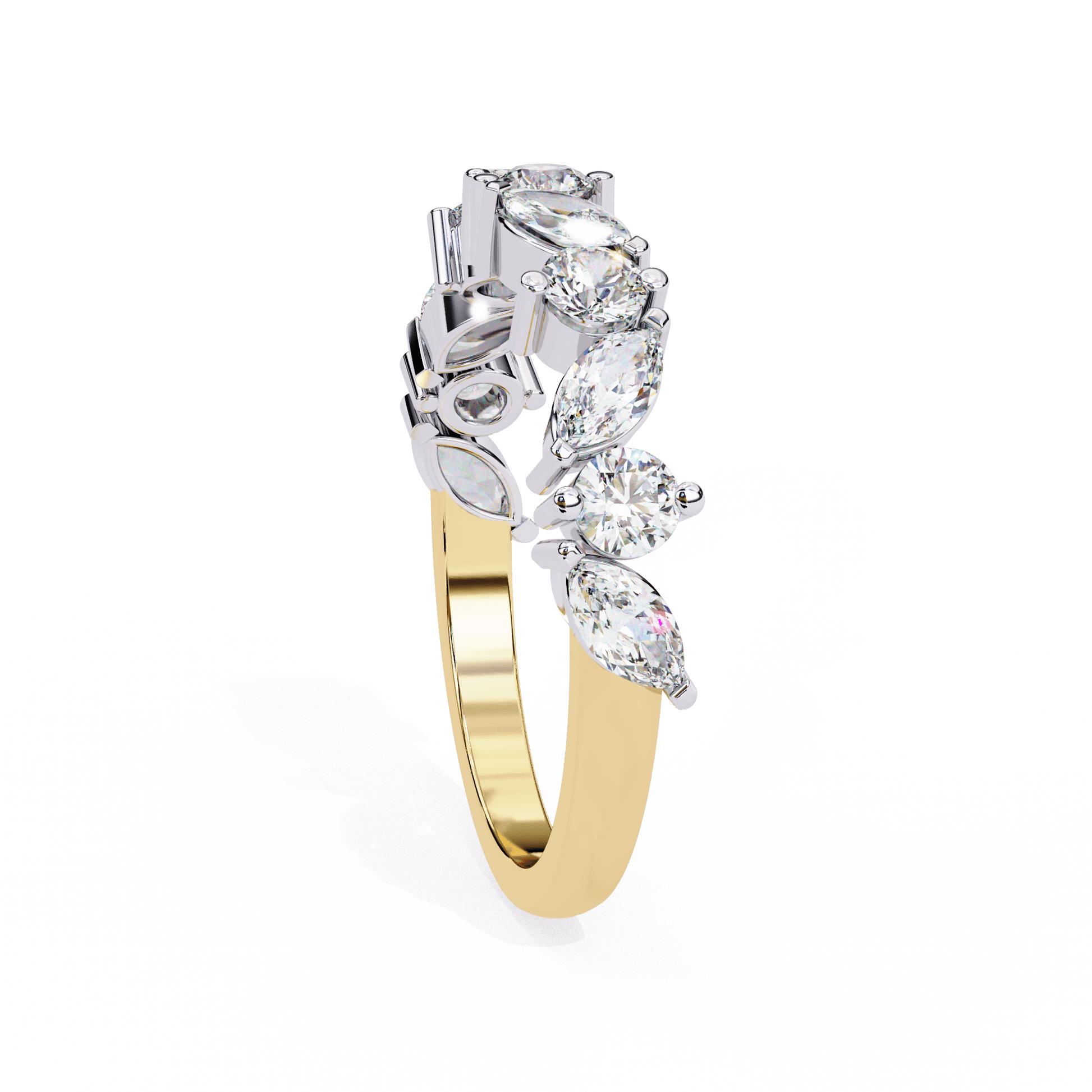 Rosegold diamond band featuring marquise and round cut diamonds by Carat House Dubai, elegant jewelry for special occasions