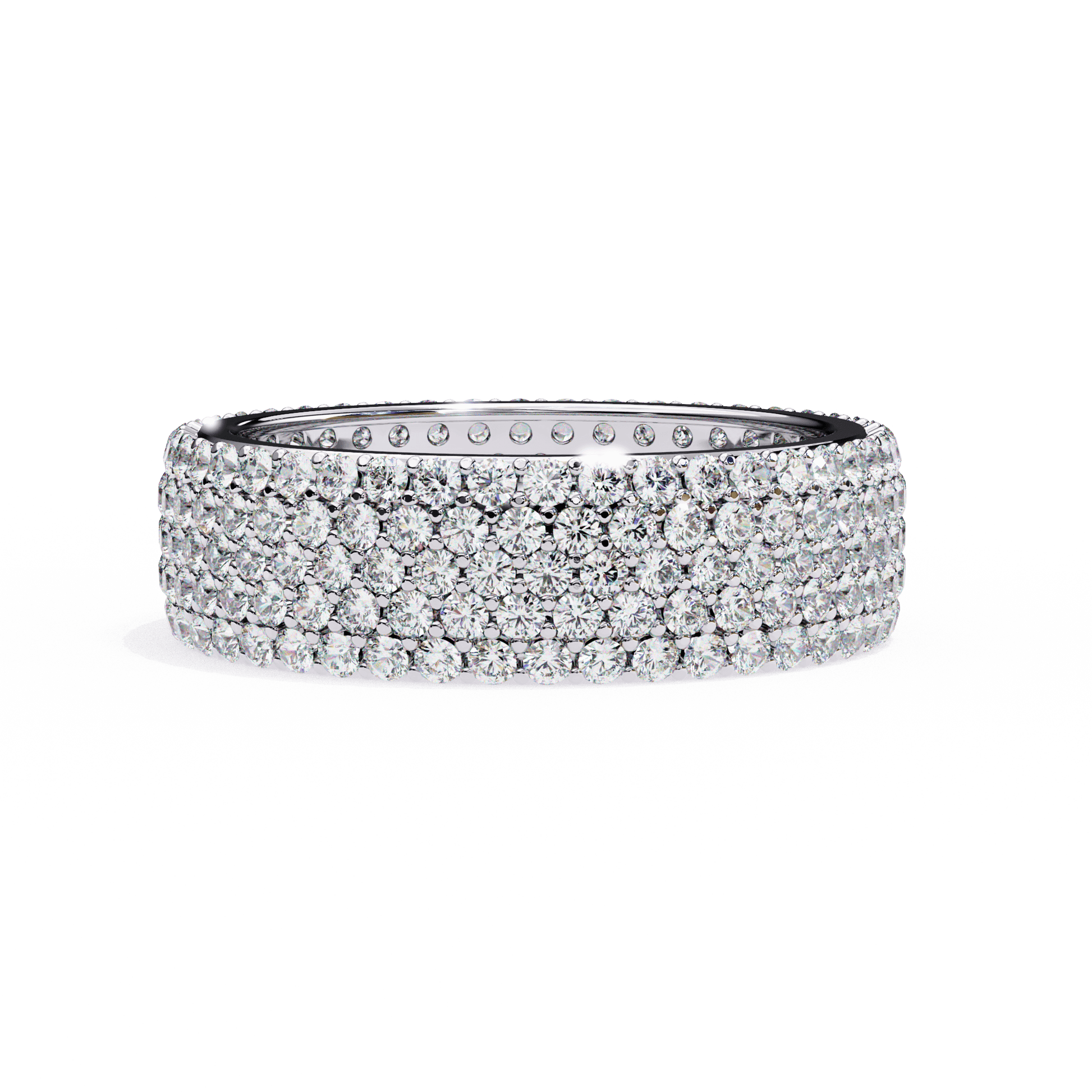 Tasha- The Grand Pavé — diamond eternity ring — pavé — lab grown diamond and natural diamond — 18k white gold and platinum — Carat House