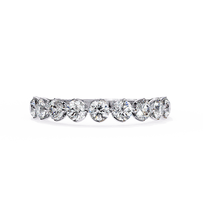 Simone – Shared Prong Diamond Band with Petal Accents